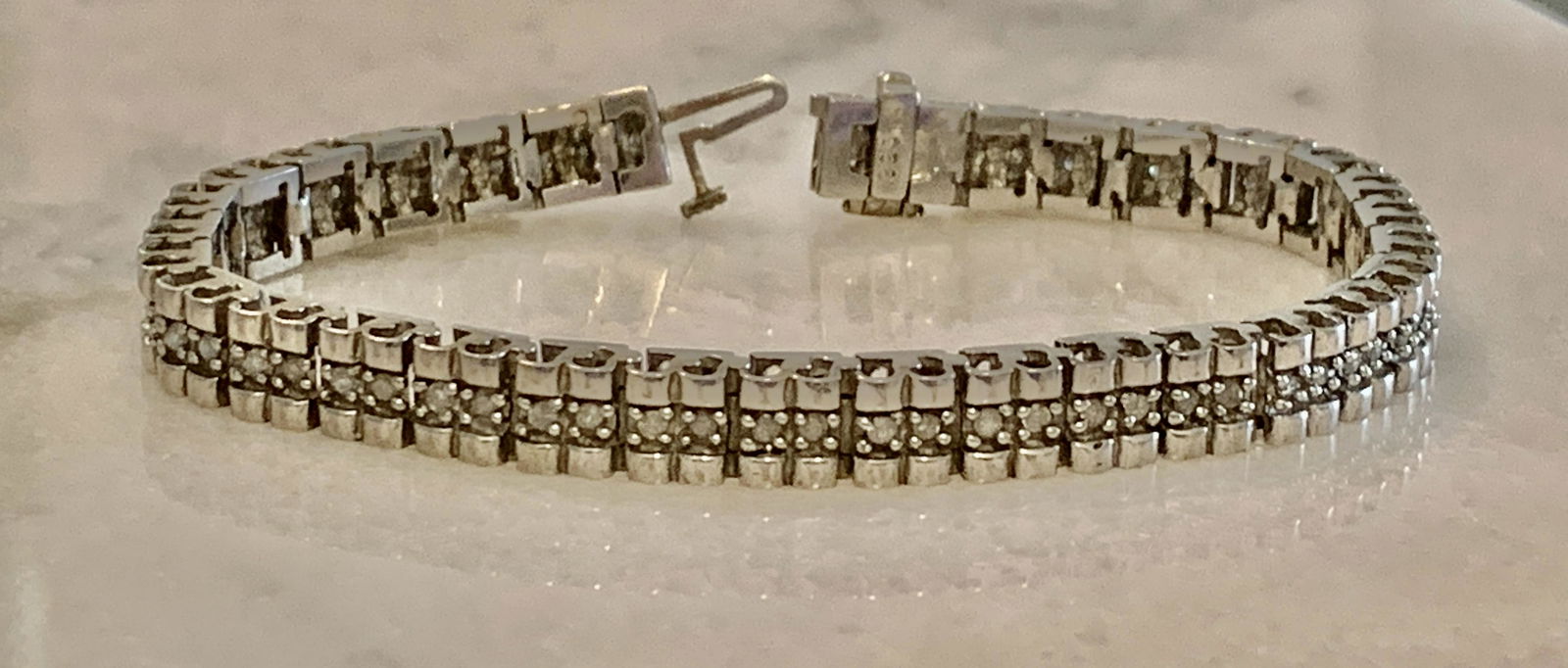 STERLING SILVER 0.75 TCW DIAMONDS COCKTAIL BRACELET (1 of 7)