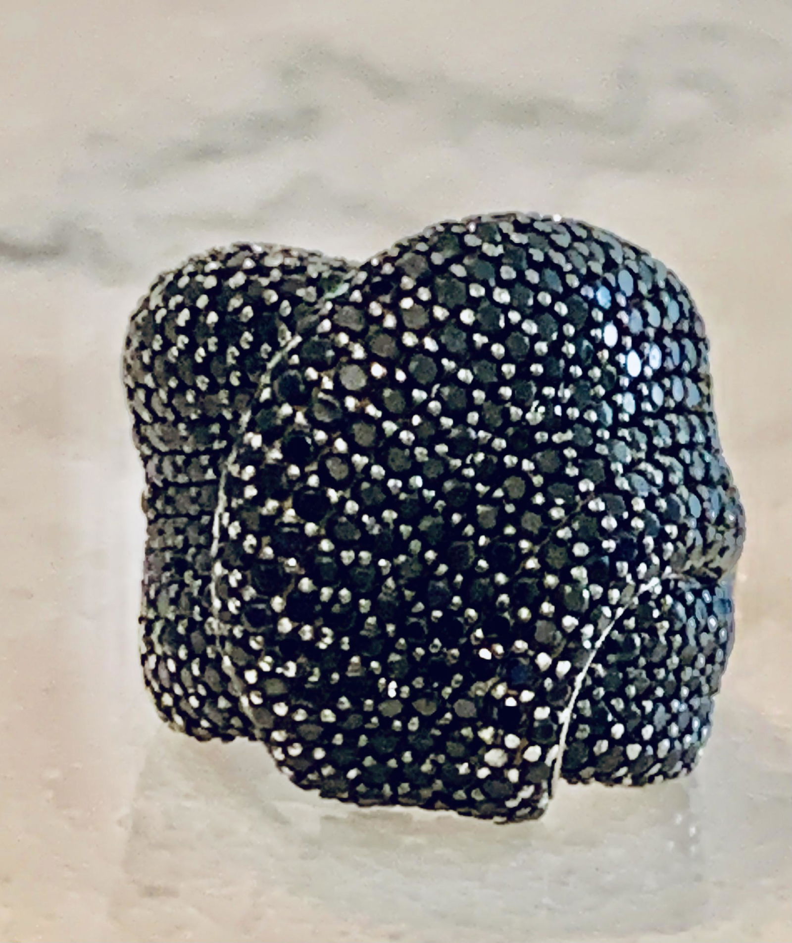 DESIGNER STERLING SILVER BLACK ONYX COCKTAIL RING SZ (1 of 5)