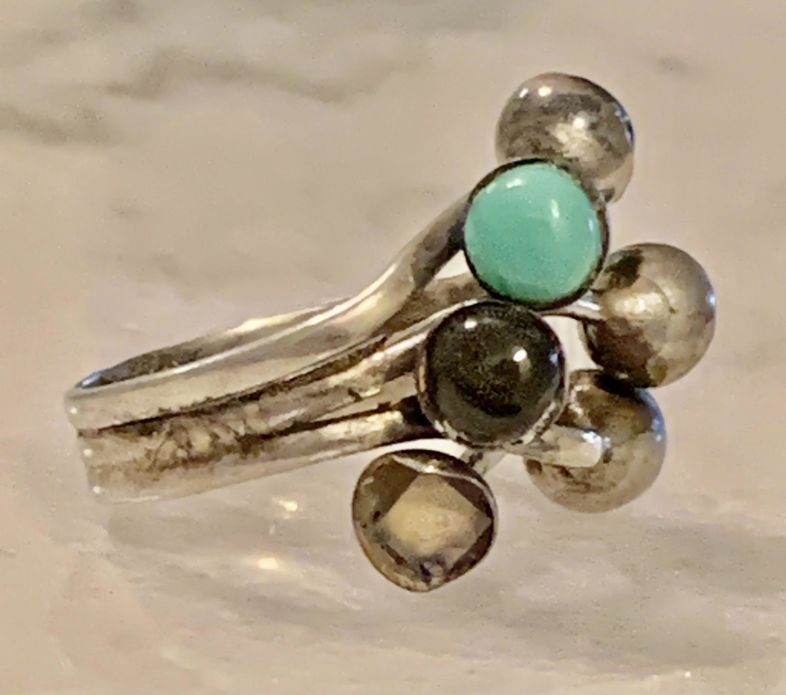 DESIGNER STERLING SILVER MULTI-GEMSTONE RING SZ 6 (1 of 8)