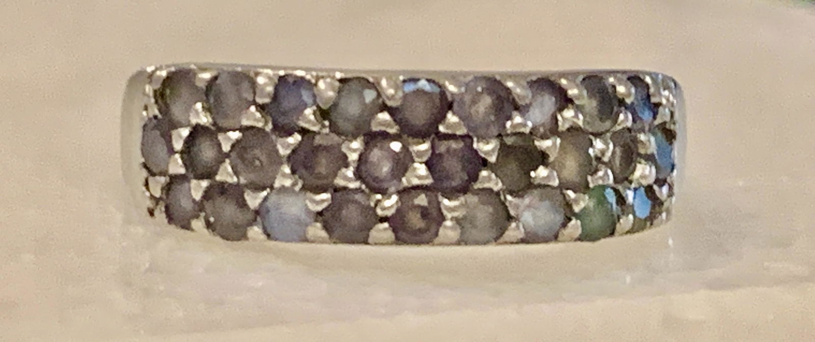 RETRO STERLING MULTI-GEMSTONE RING SZ 6.5 (1 of 7)