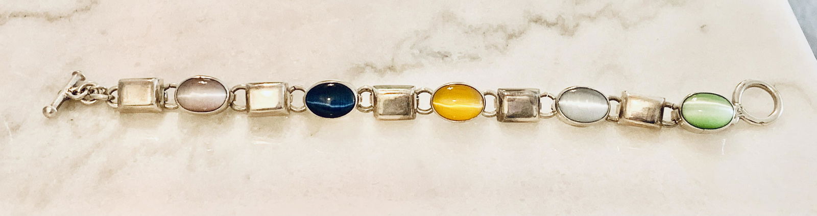 STERLING SILVER MULTI-GEMSTONE COCKTAIL BRACELET (1 of 5)