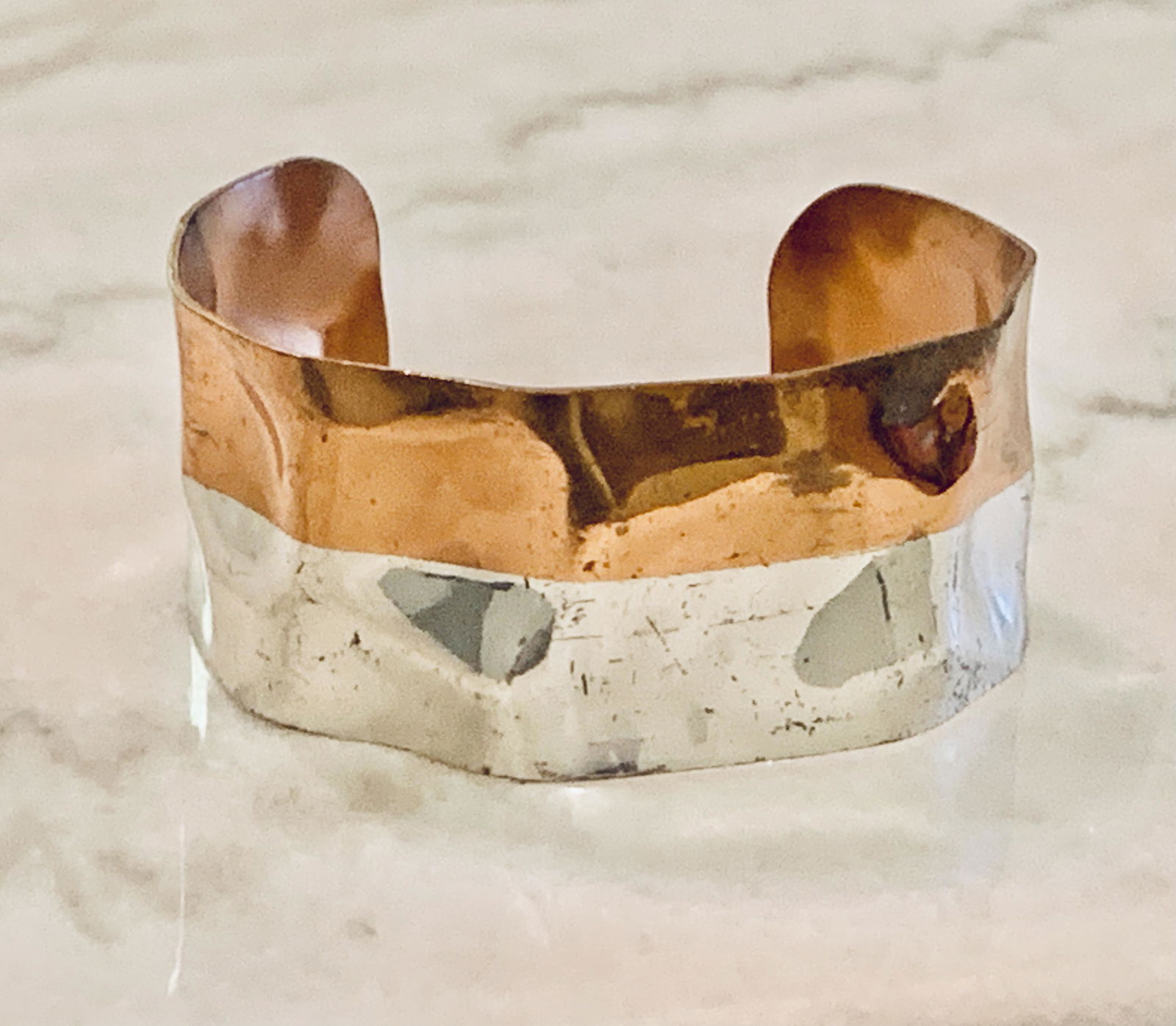 GENUINE COPPER & STERLING SILVER CUFF BANGLE BRACELET (1 of 5)