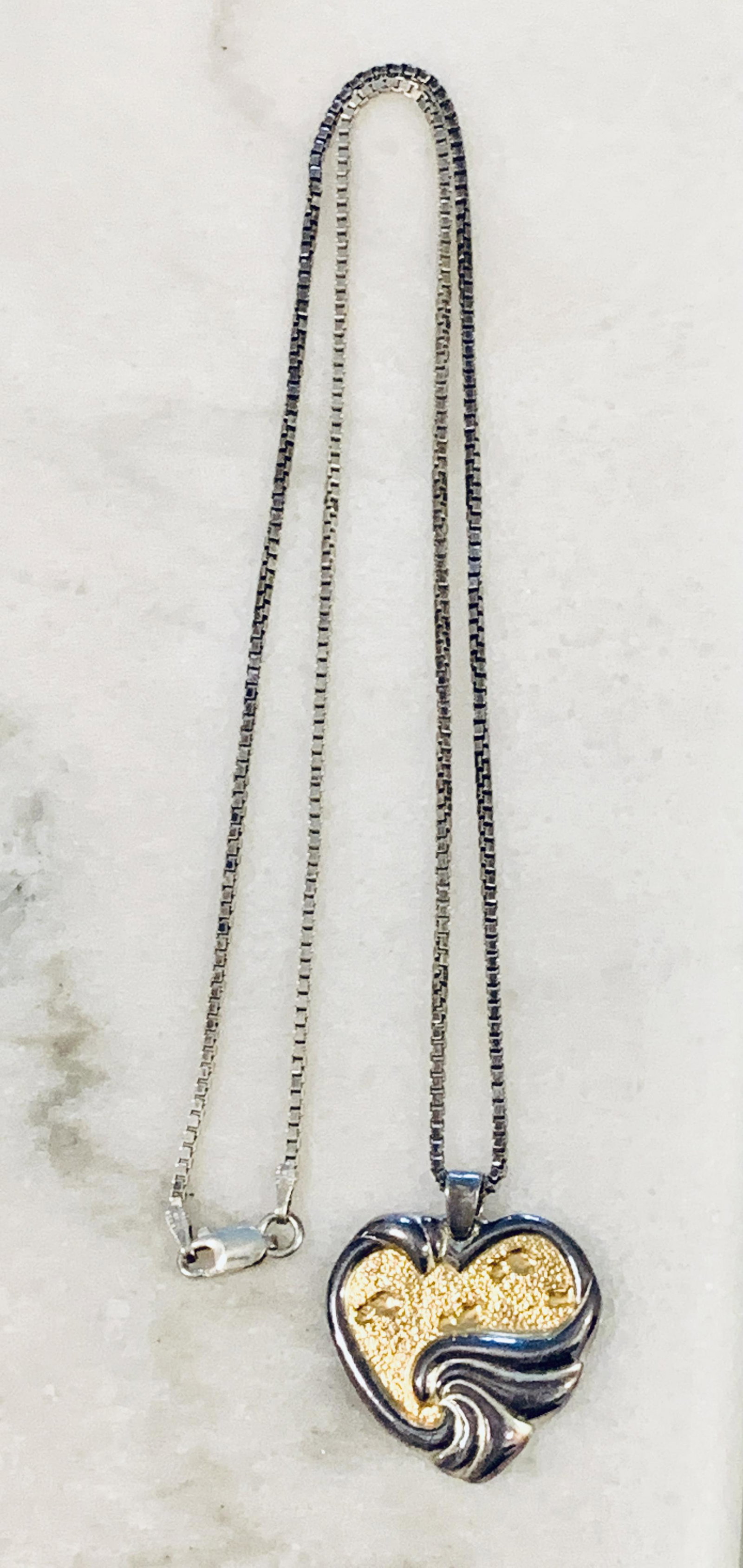 STERLING SILVER HEART NECKLACE: STERLING SILVER HEART NECKLACE. A GREAT FIND AND AN EXCELLENT ADDITION TO YOUR COLLECTION.