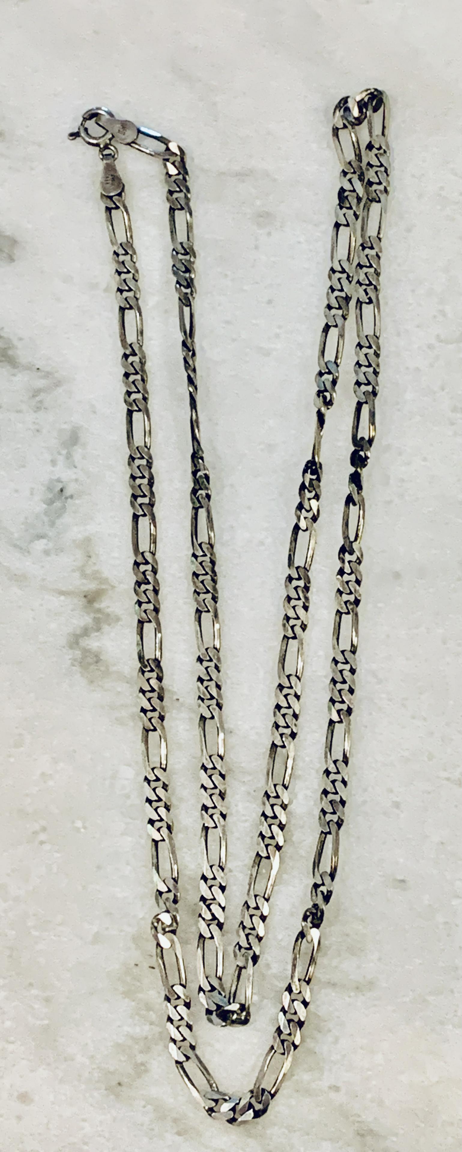 ITALIAN LINK CHAIN STERLING SILVER MENS NECKLACE (1 of 4)