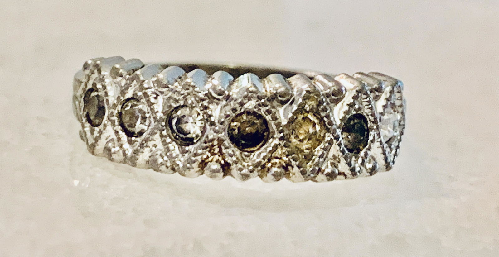 ART DECO STERLING SILVER LADIES RING SZ 8.5 (1 of 7)