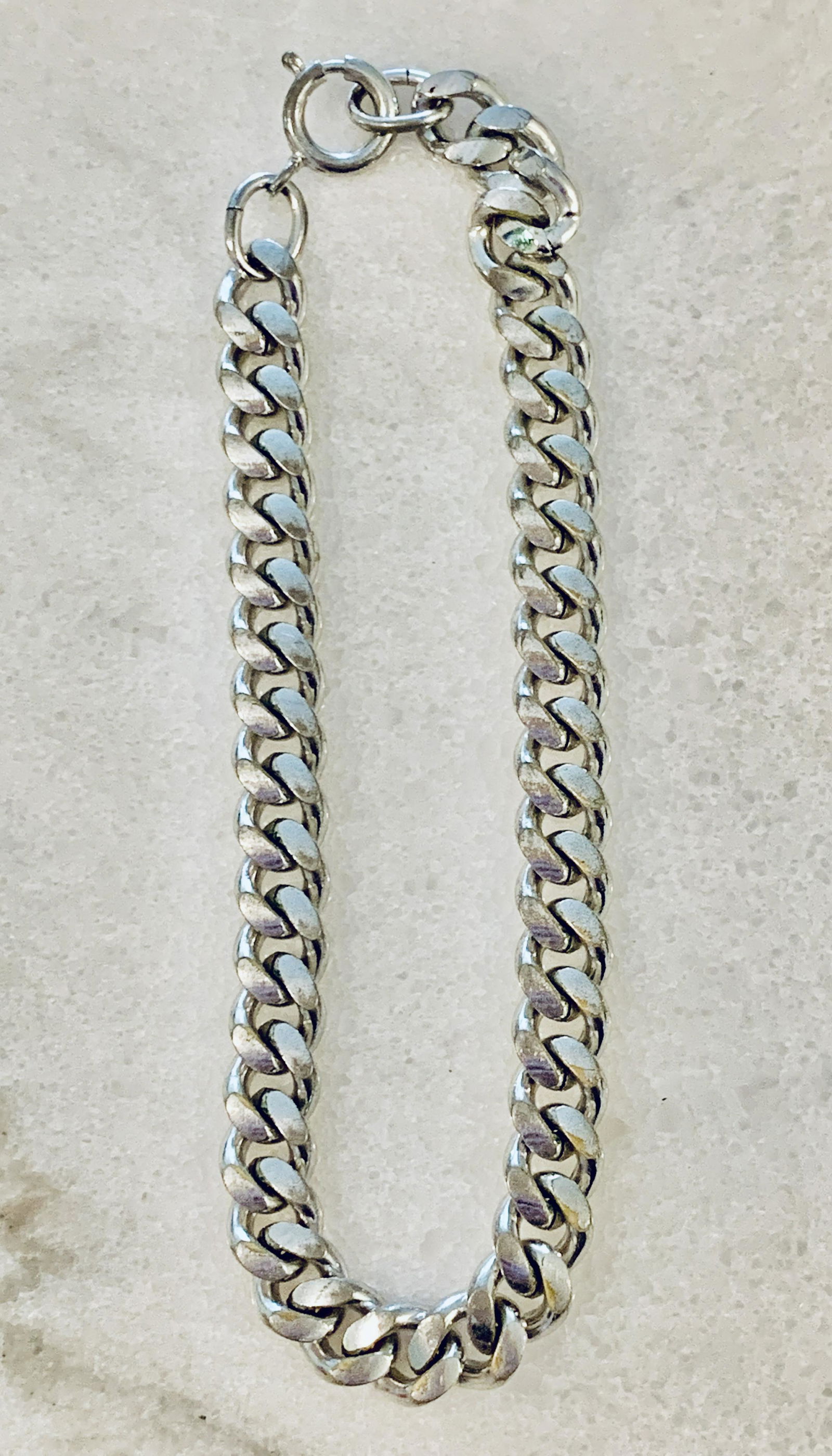 STERLING SILVER MENS LINK BRACELET (1 of 3)