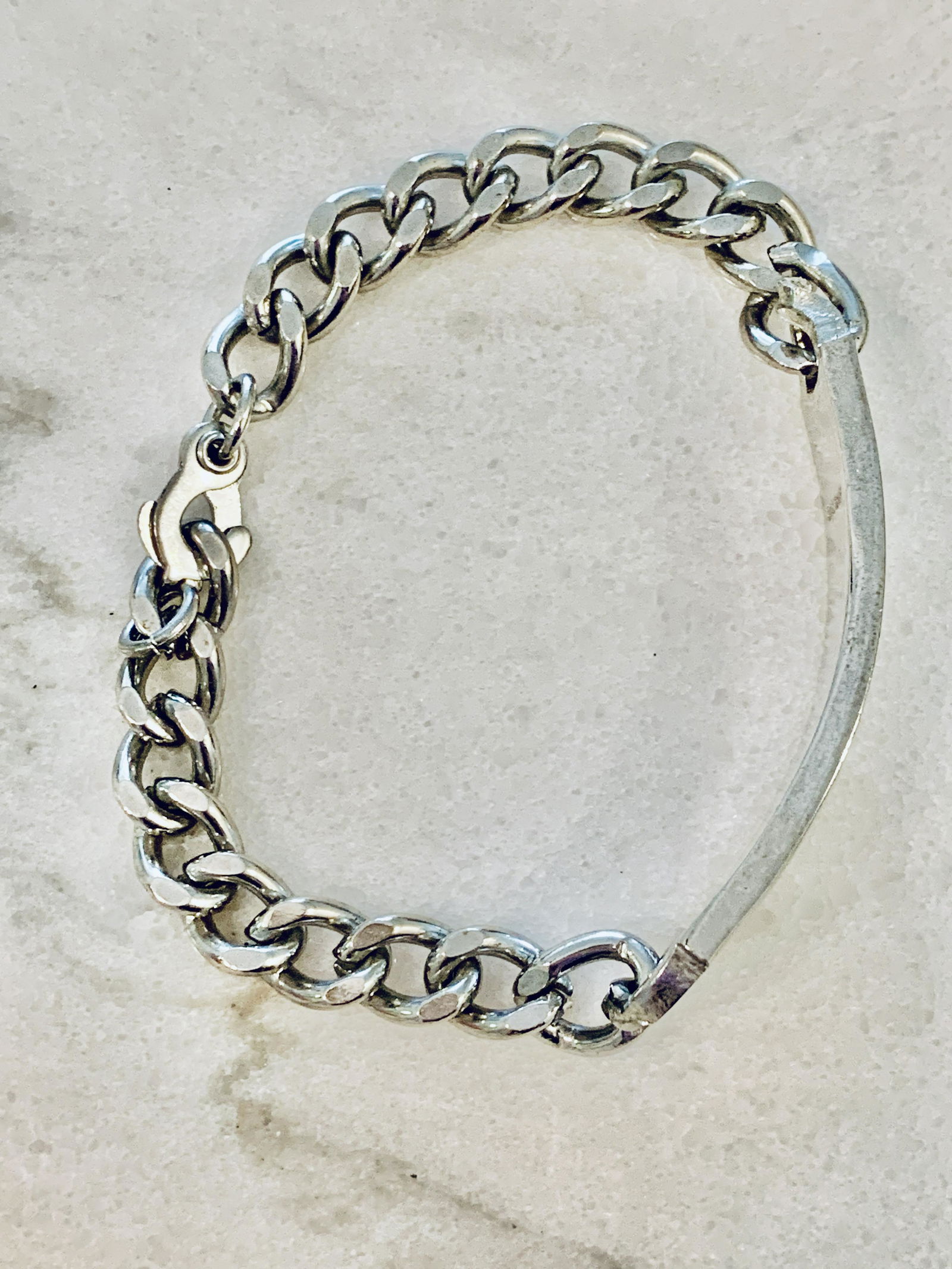 STERLING SILVER MENS NAME TAG BRACELET (1 of 6)