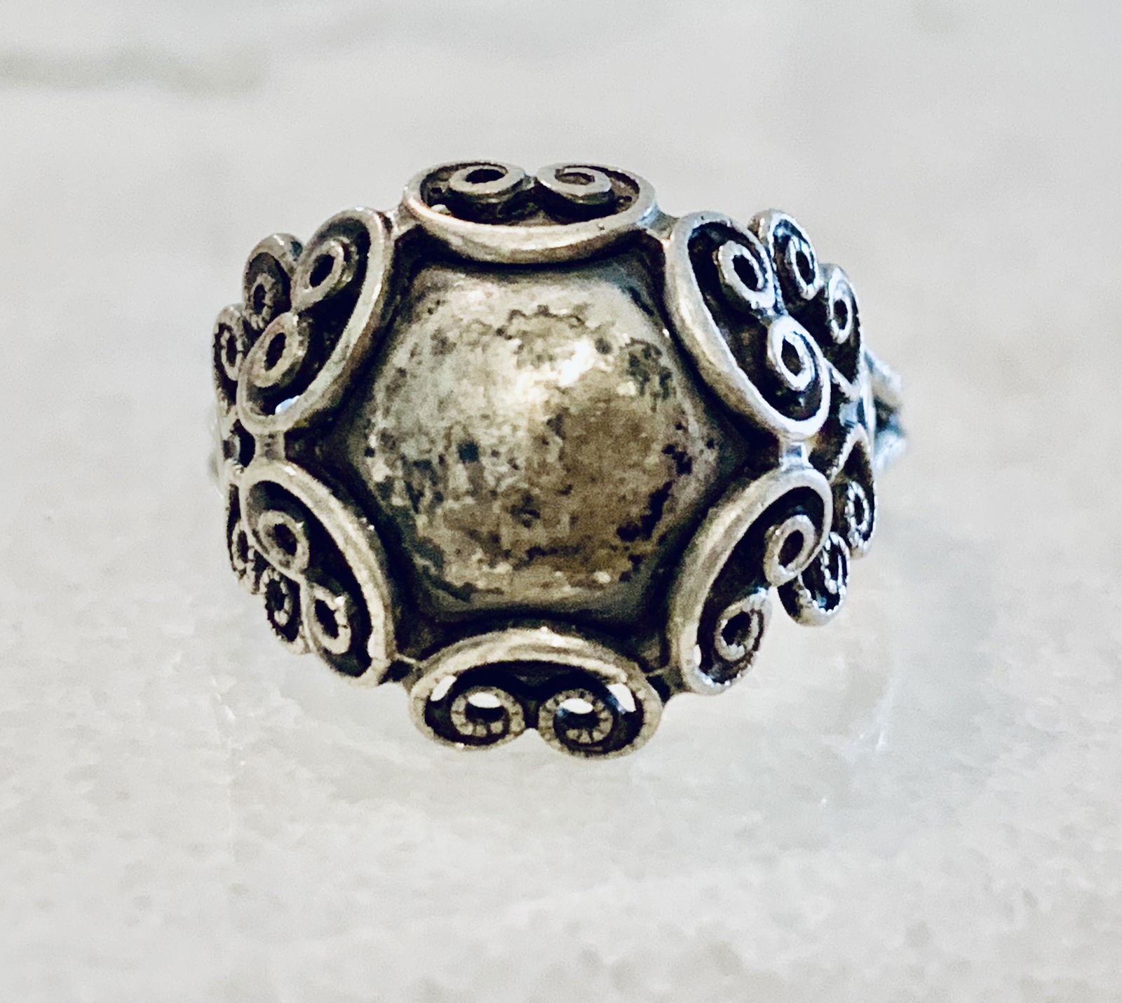 ANTIQUE ART DECO STERLING SILVER RING SZ 7.5 (1 of 5)