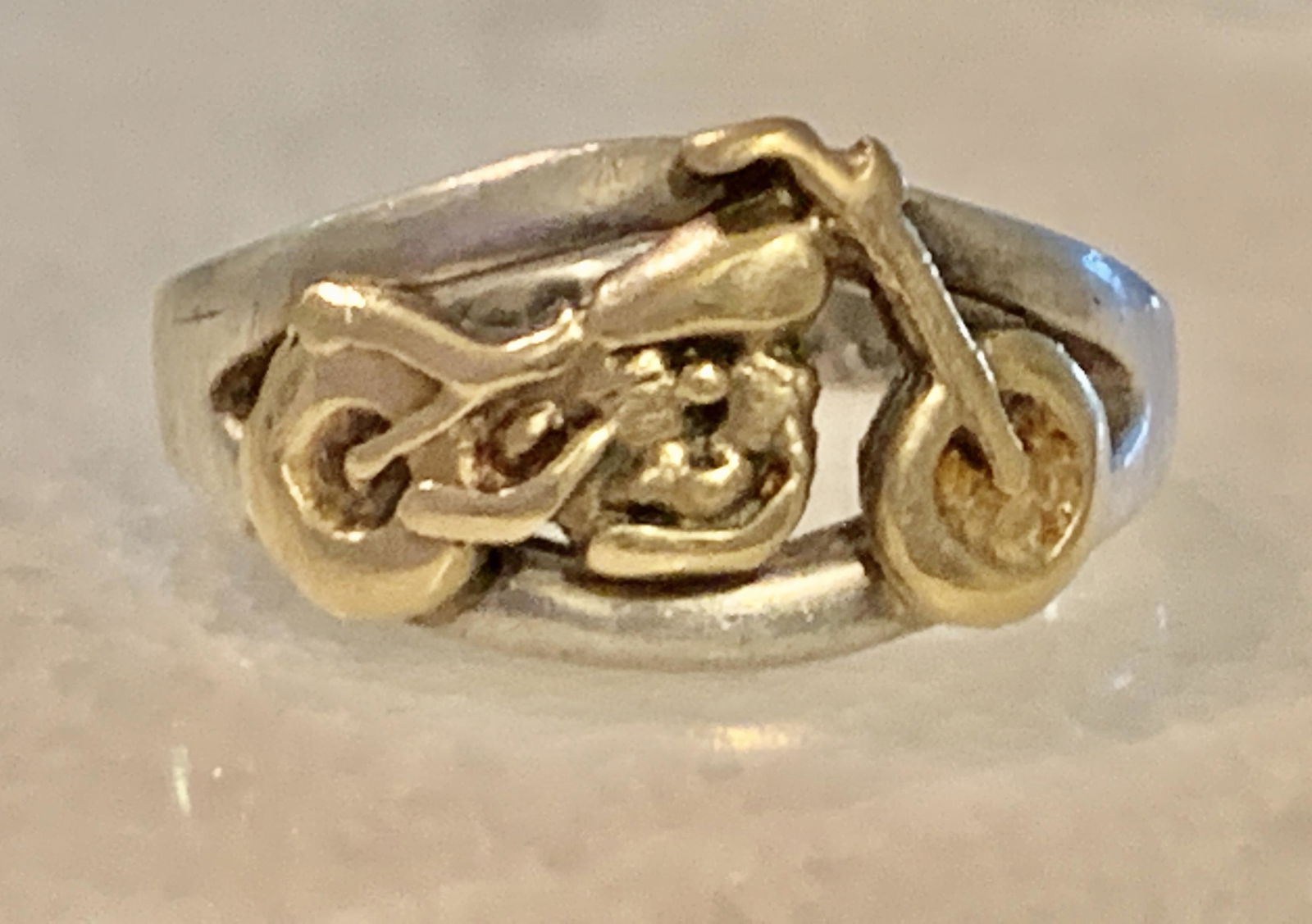 STERLING SILVER 10K GOLD HARLEY DAVIDSON RING (1 of 6)