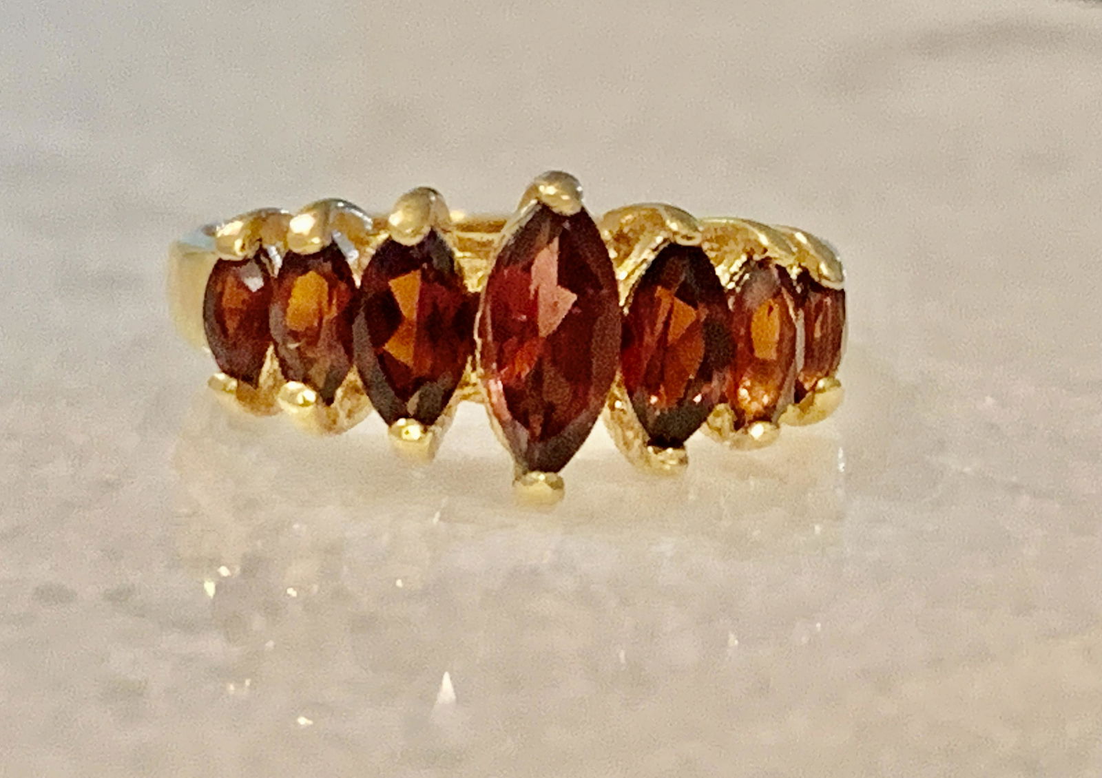 14K GOLD PLATED COCKTAIL RING SZ 7.5 (1 of 8)