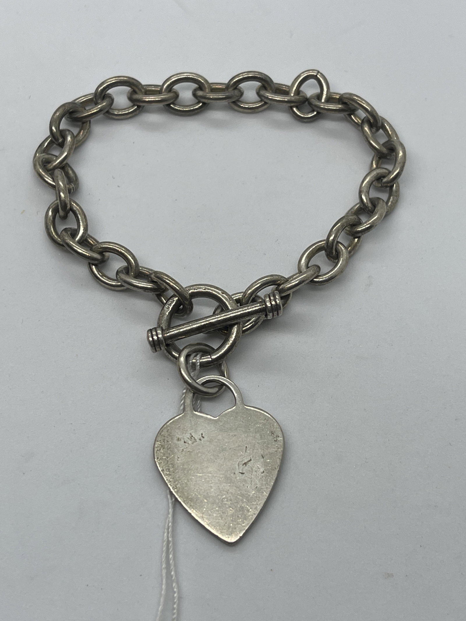 TIFFANY STYLE STERLING SILVER HEART BRACELET (1 of 3)
