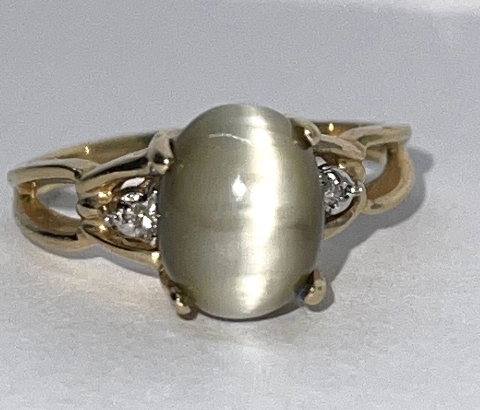 10K GOLD GEMSTONE & DIAMOND COCKTAIL RING SZ 6.5 (1 of 3)