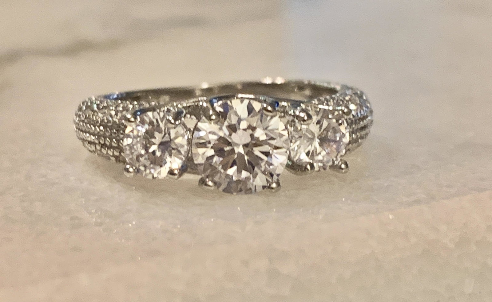 STERLING SILVER PAST PRESENT FUTURE WEDDING RING SZ 7.5 (1 of 9)