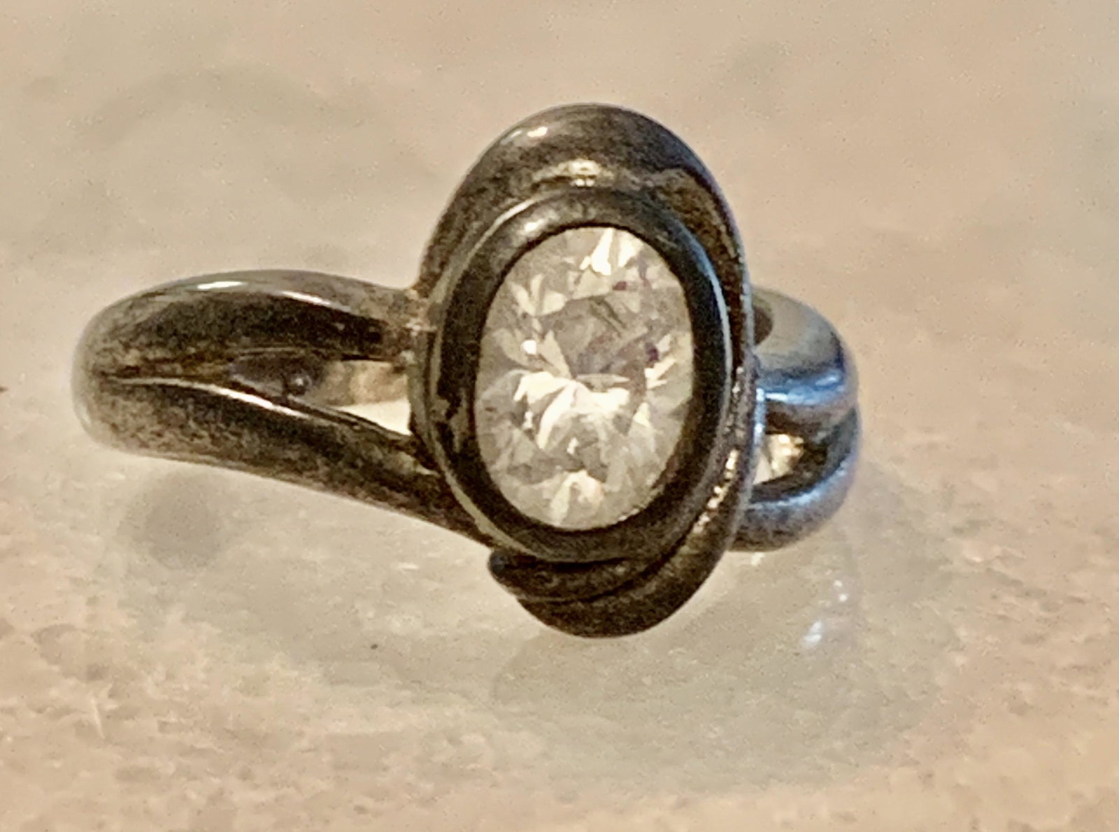 ESTATE STERLING SILVER LADIES COCKTAIL RING SZ 7.5 (1 of 6)