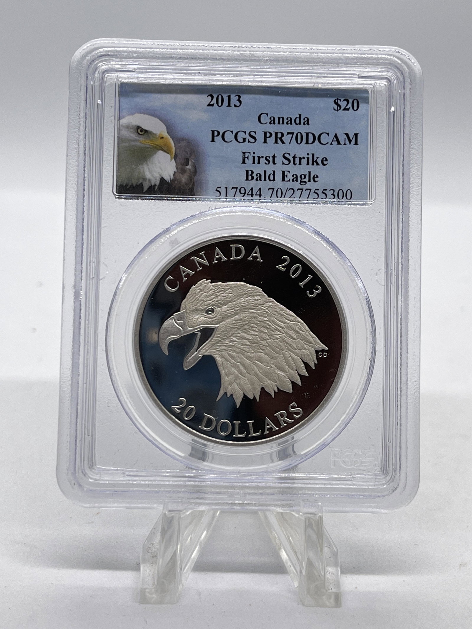 2013 $20 CANADA PCGS PR70DCAM 1ST STRIKE BALD EAGLE (1 of 2)