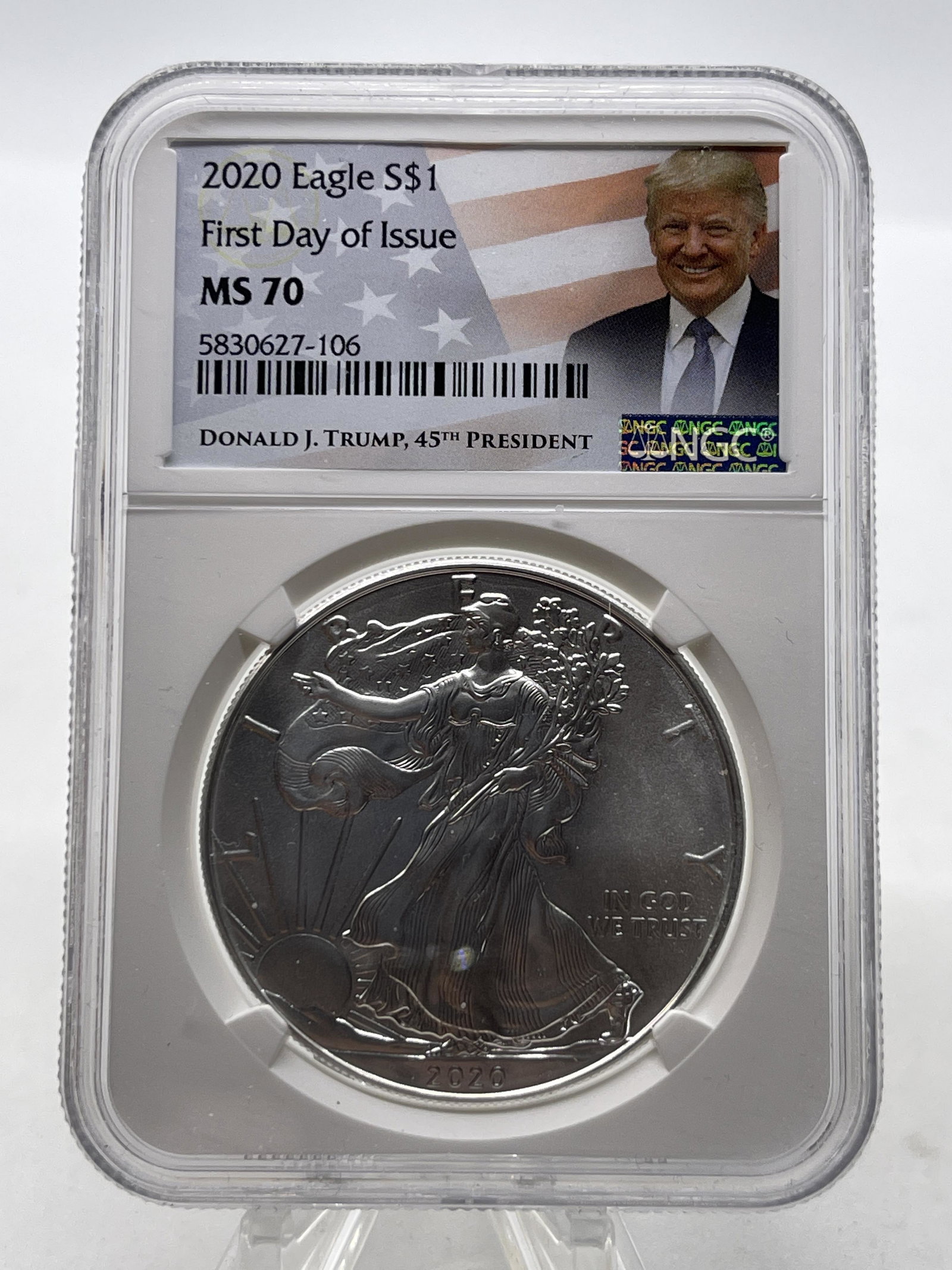 NGC MS70 2020 $1 SILVER EAGLE - DONALD TRUMP (1 of 2)