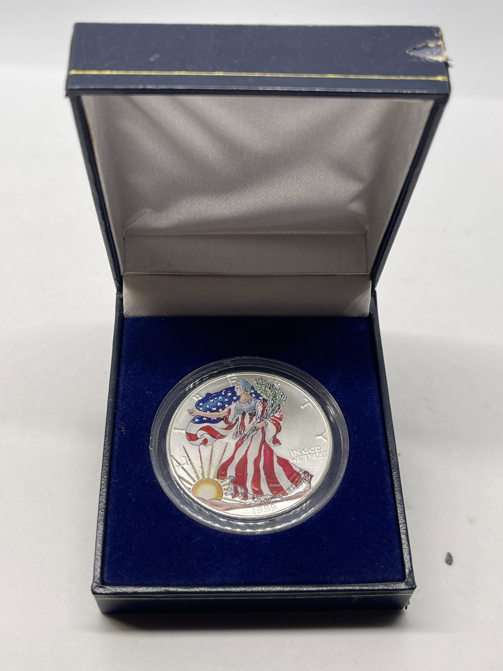 1999 COLORIZED WALKING LIBERTY SILVER EAGLE DOLLAR IN (1 of 3)