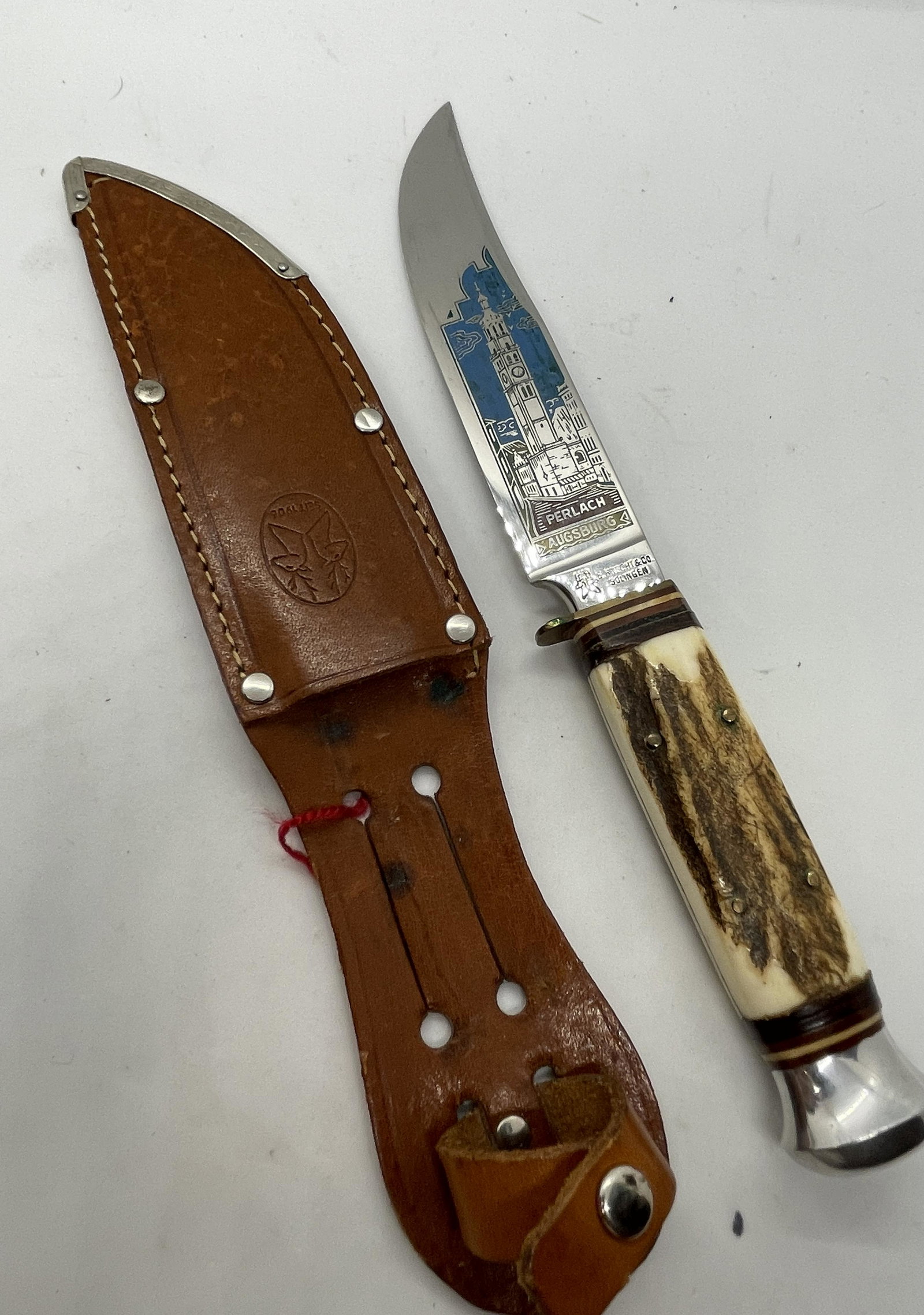 E. KNECHT & SONS FIXED BLADE HUNTING KNIFE W/SHEATH (1 of 5)
