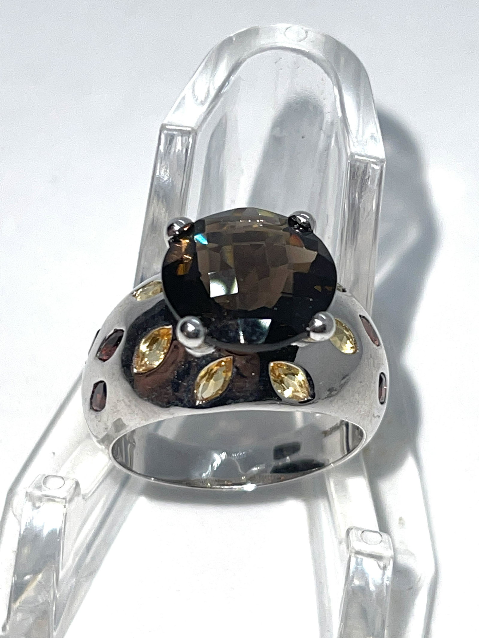 RETRO STERLING SILVER 3 TCW MULTI COLORED STONES (1 of 3)