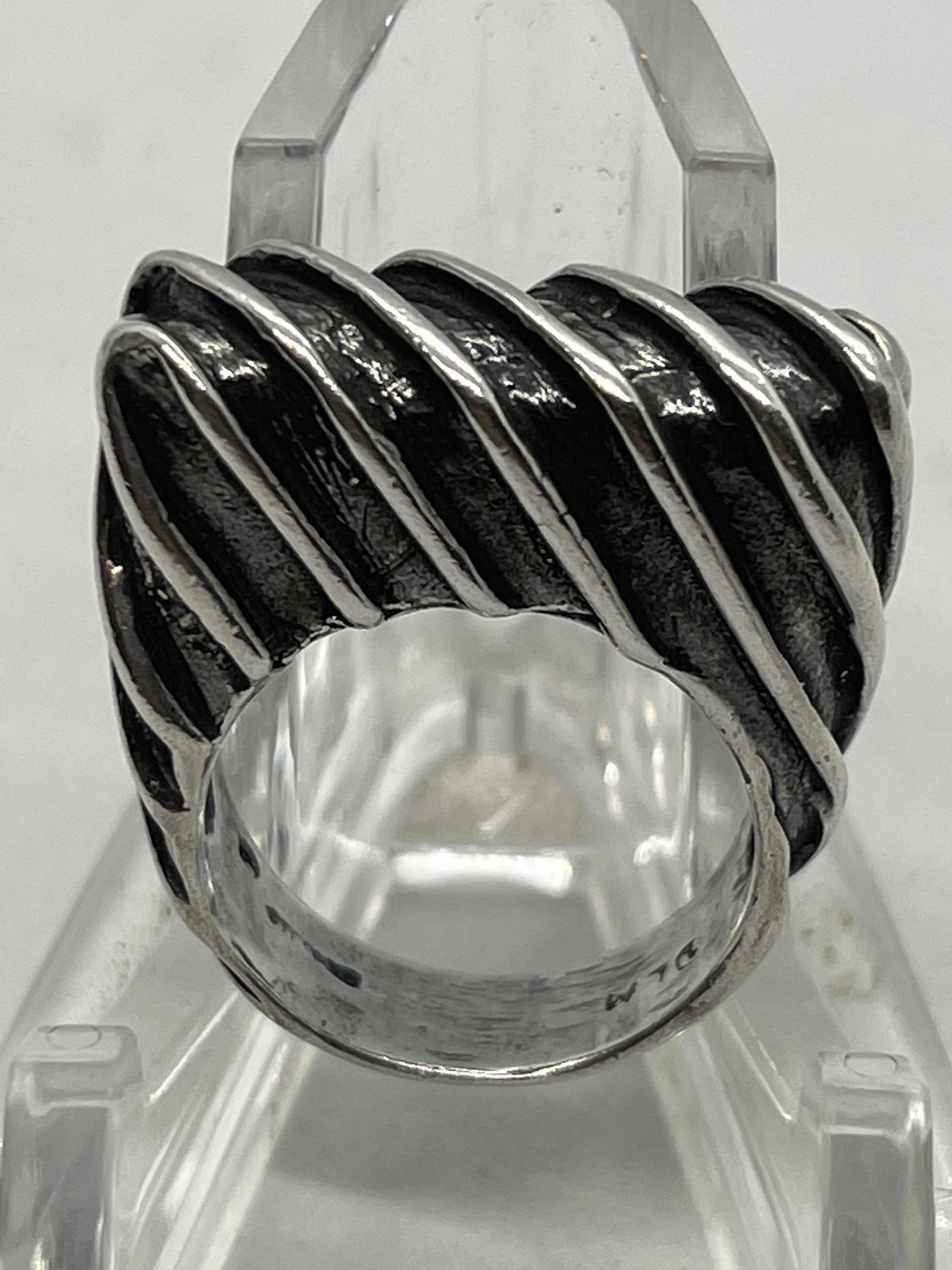 RETRO STERLING SILVER COCKTAIL RING SZ 6.5 (1 of 2)