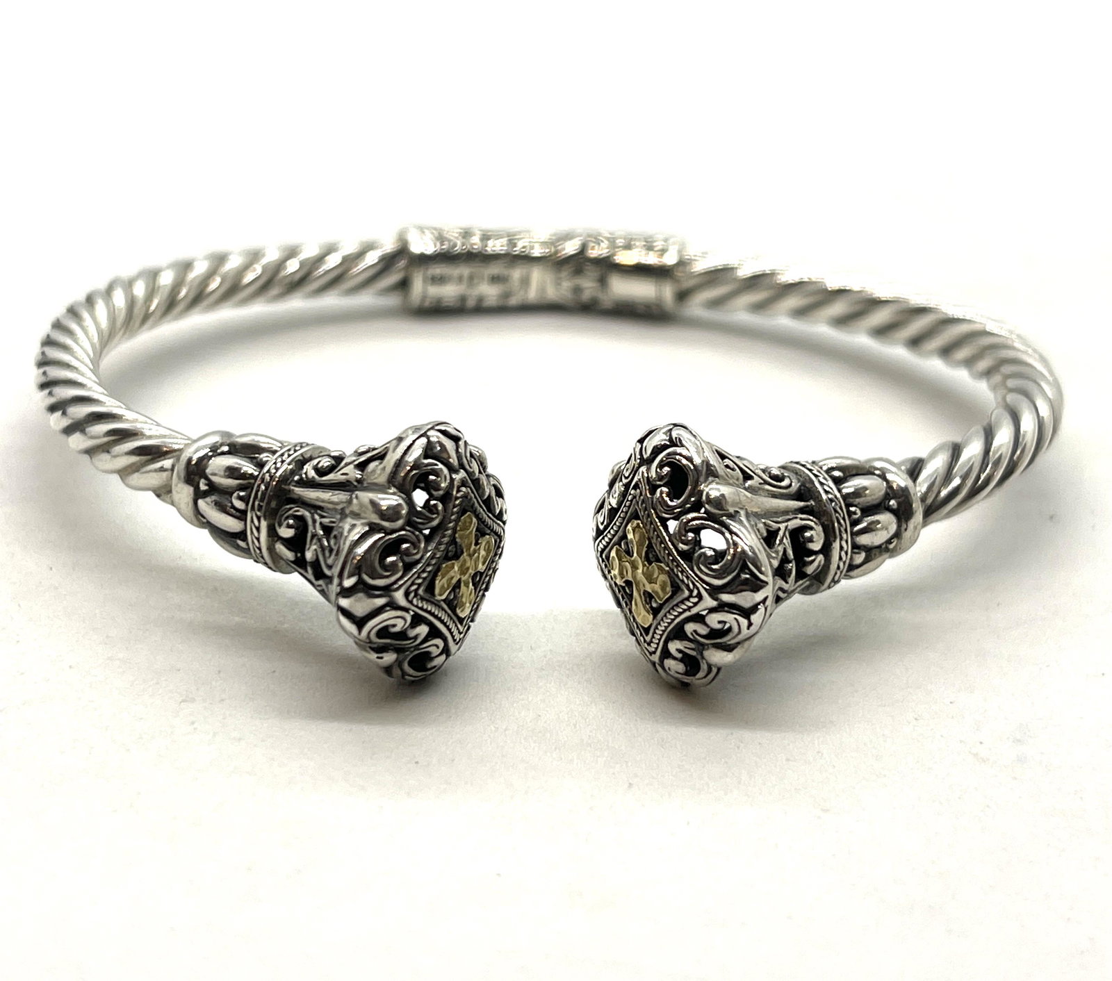 DAVID YURMAN STERLING & 18K GOLD CUFF BANGLE BRACELET (1 of 5)