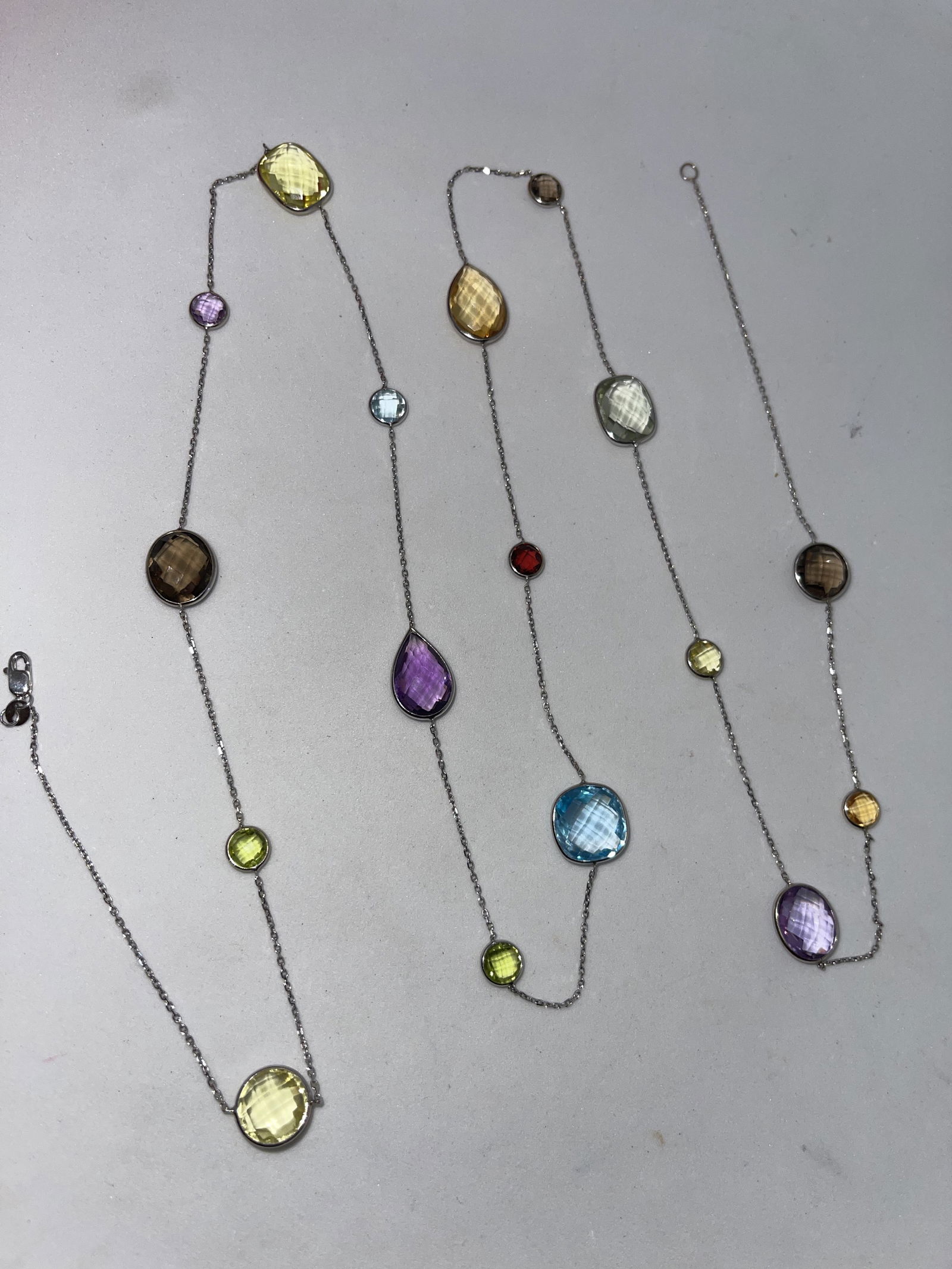 14K WHITE GOLD 20 TCW MULTI-STONE COCKTAIL NECKLACE (1 of 5)