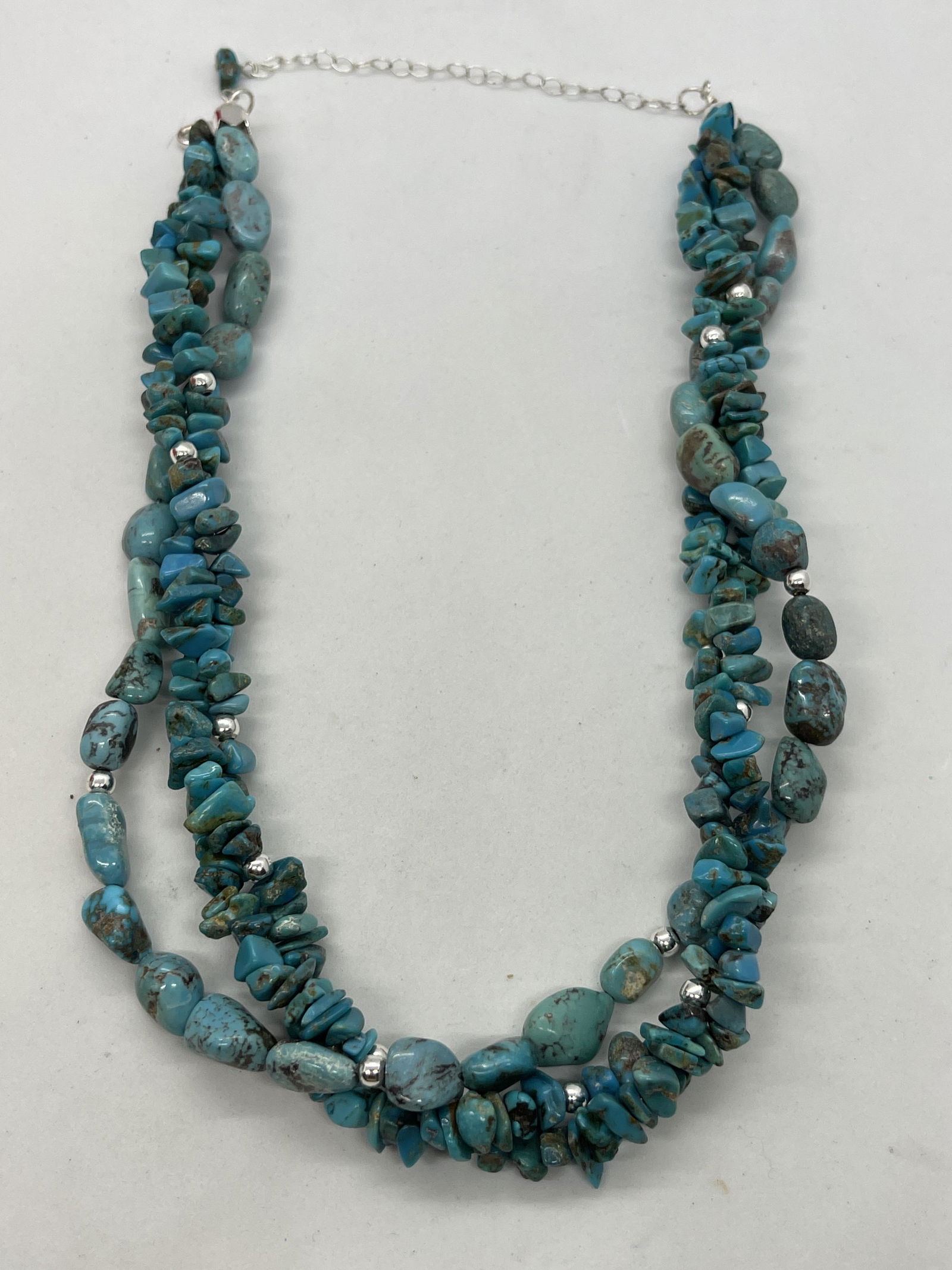 STERLING SILVER NATIVE AMERICAN TURQUOISE NECKLACE (1 of 4)