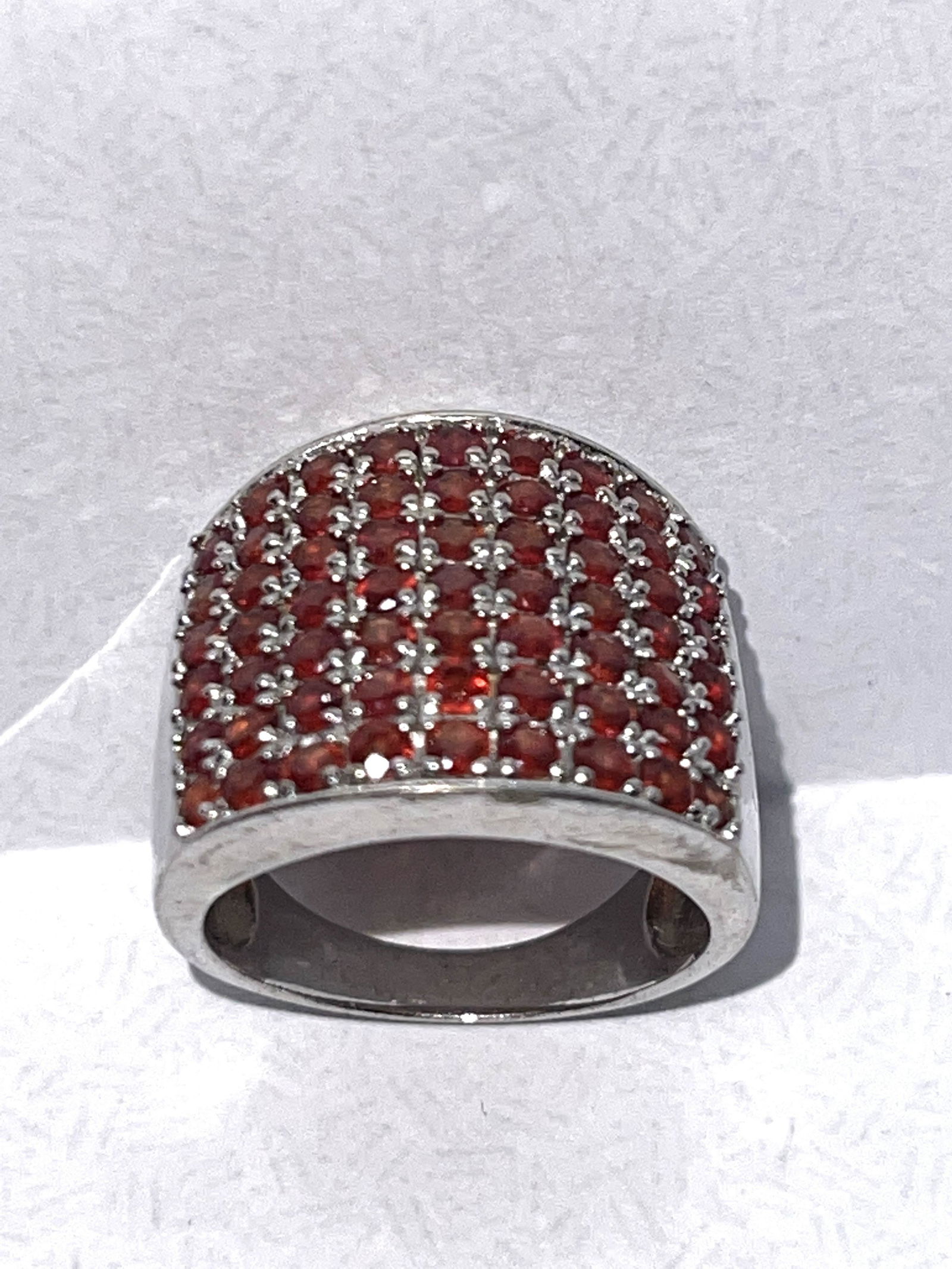 COCKTAIL 1 TCW ORANGE STONES RING SZ 8 (1 of 2)