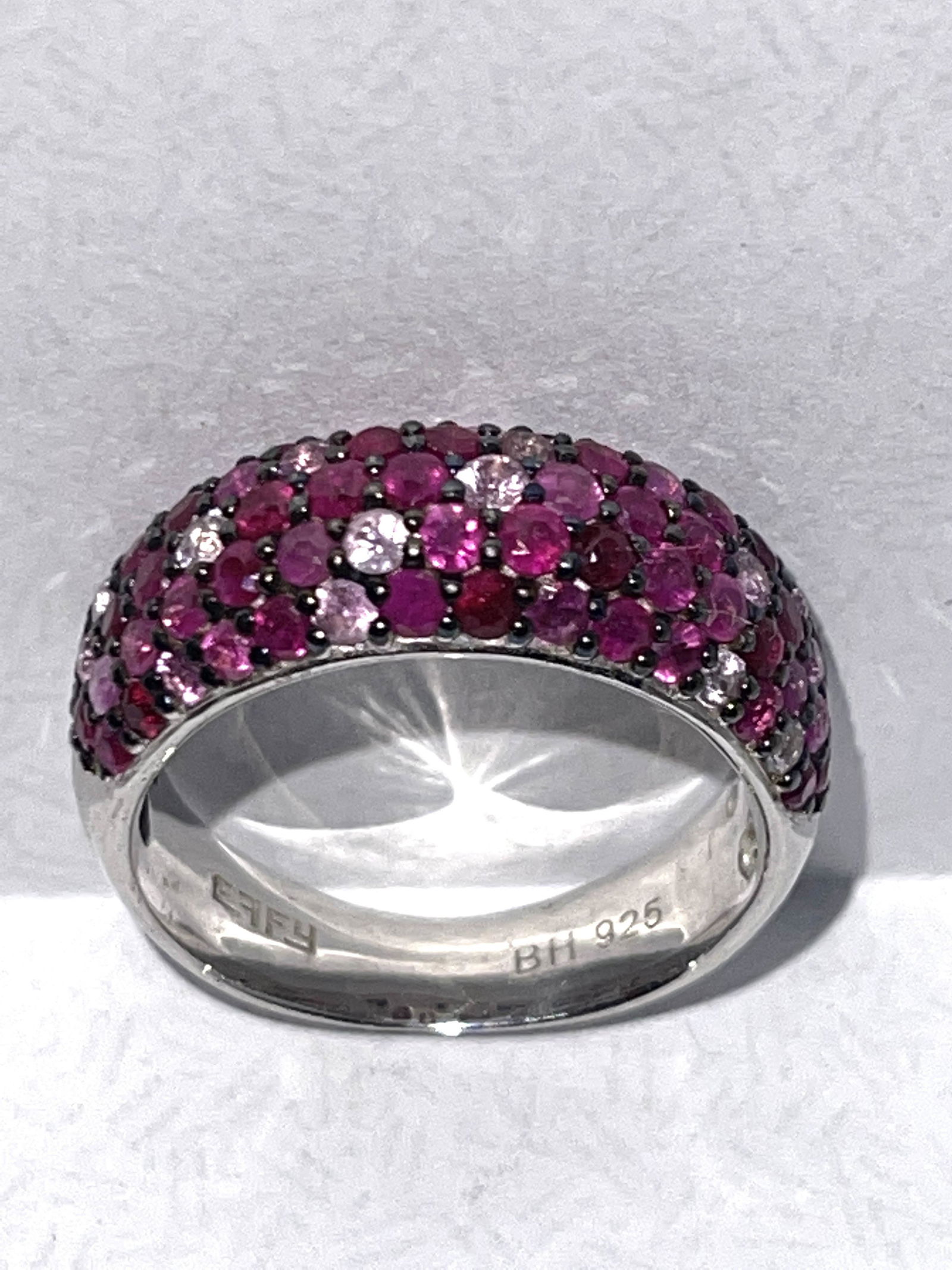 EFFY DESIGNER STERLING SILVER RING WITH PINK/RED STONES (1 of 3)