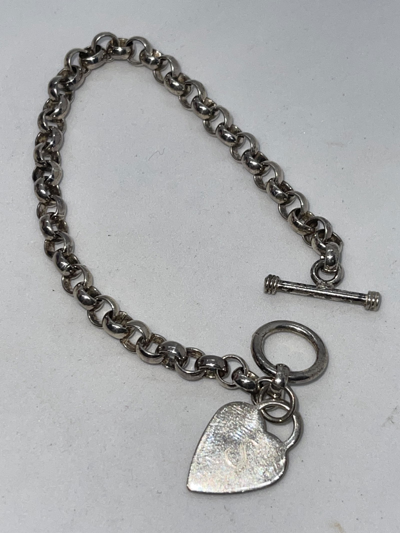 TIFFANY STYLE STERLING SILVER HEART BRACELET (1 of 4)