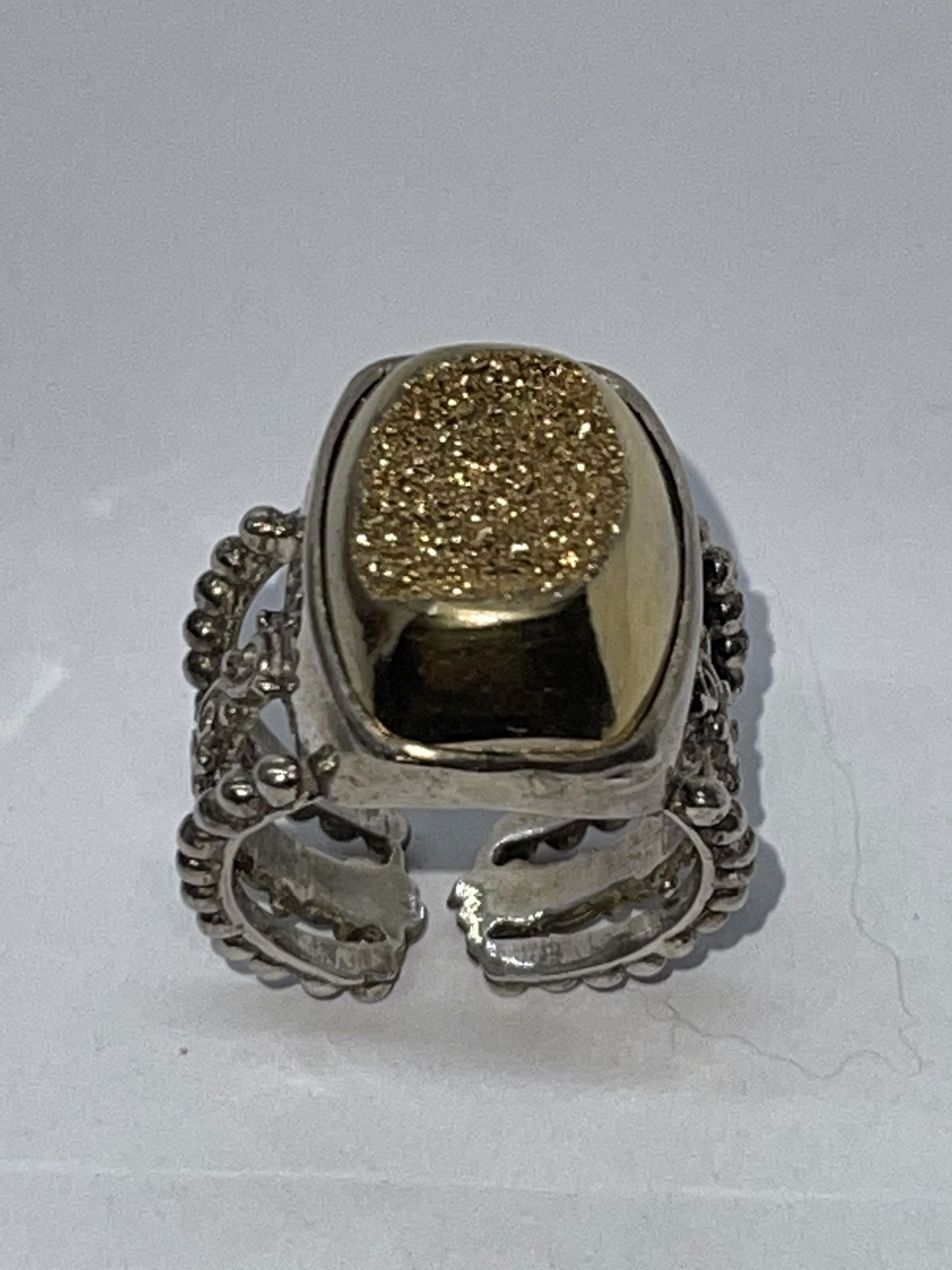 STERLING SILVER DESIGNER HAND-MADE COCKTAIL RING SZ 10 (1 of 3)