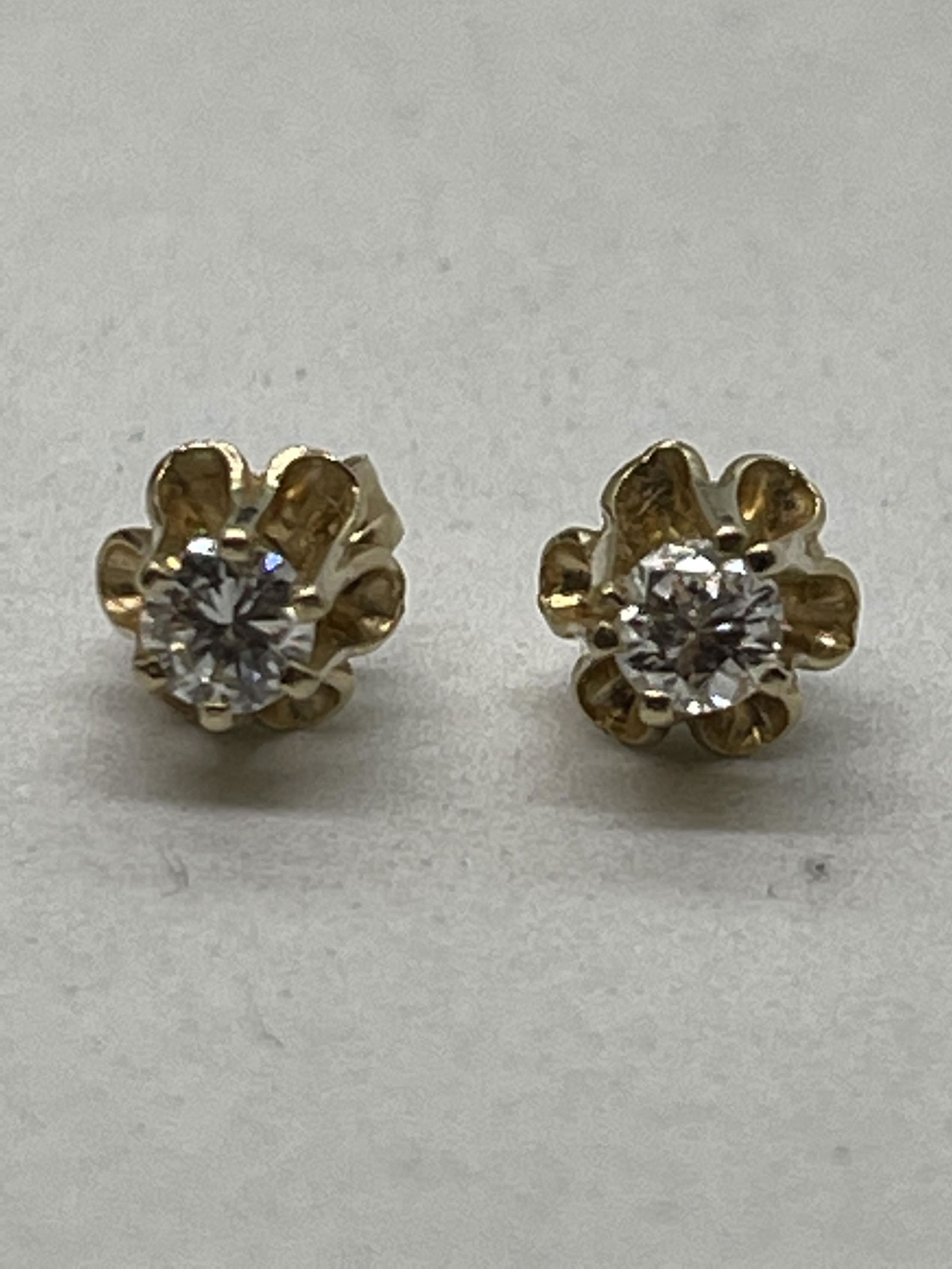 VICTORIAN 14K GOLD 0.40 SI, G DIAMONDS STUDS EARRINGS (1 of 2)