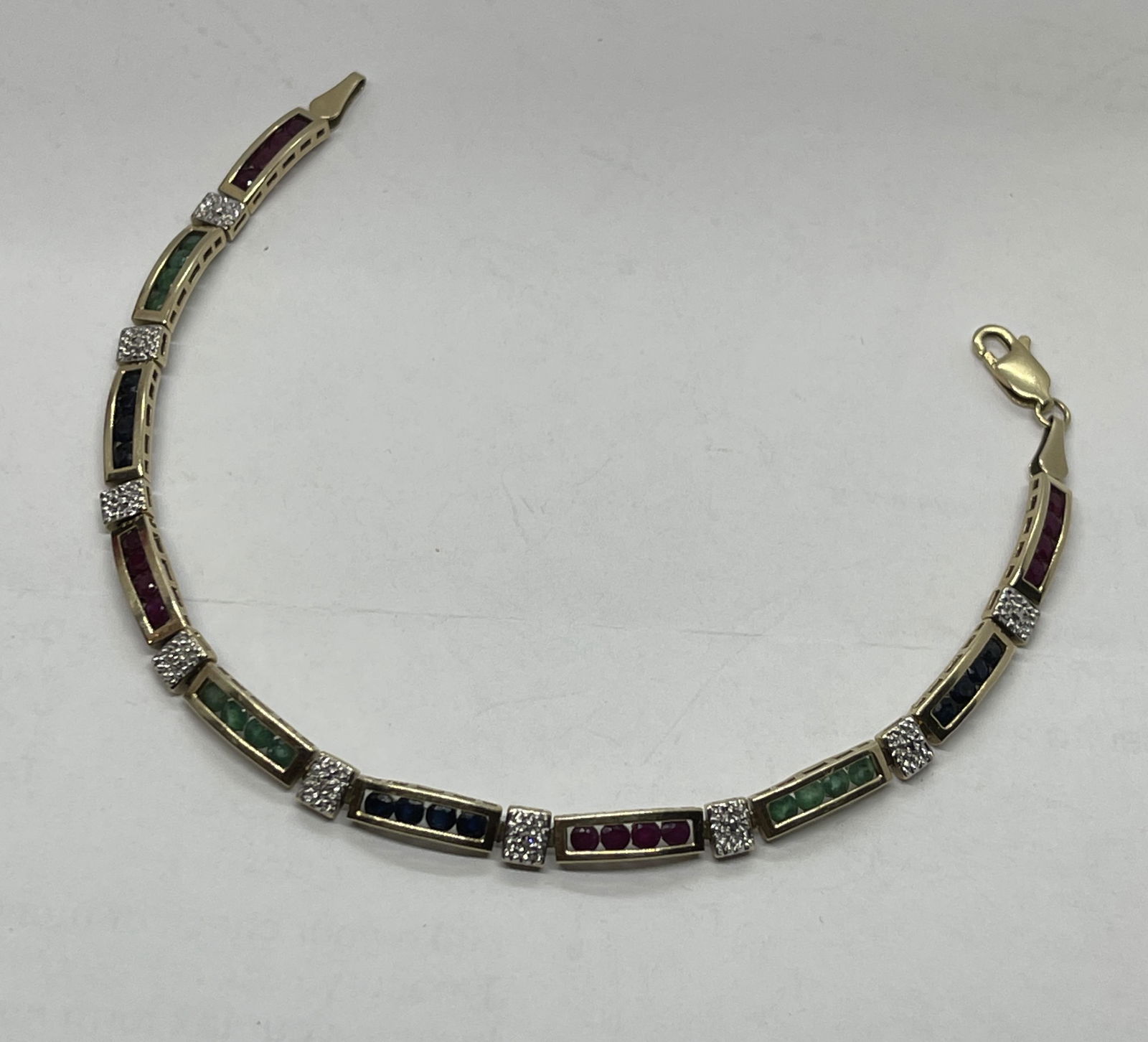 ESTATE 10K GOLD 2 TCW MULTI-STONE COCKTAIL TENNIS (1 of 4)