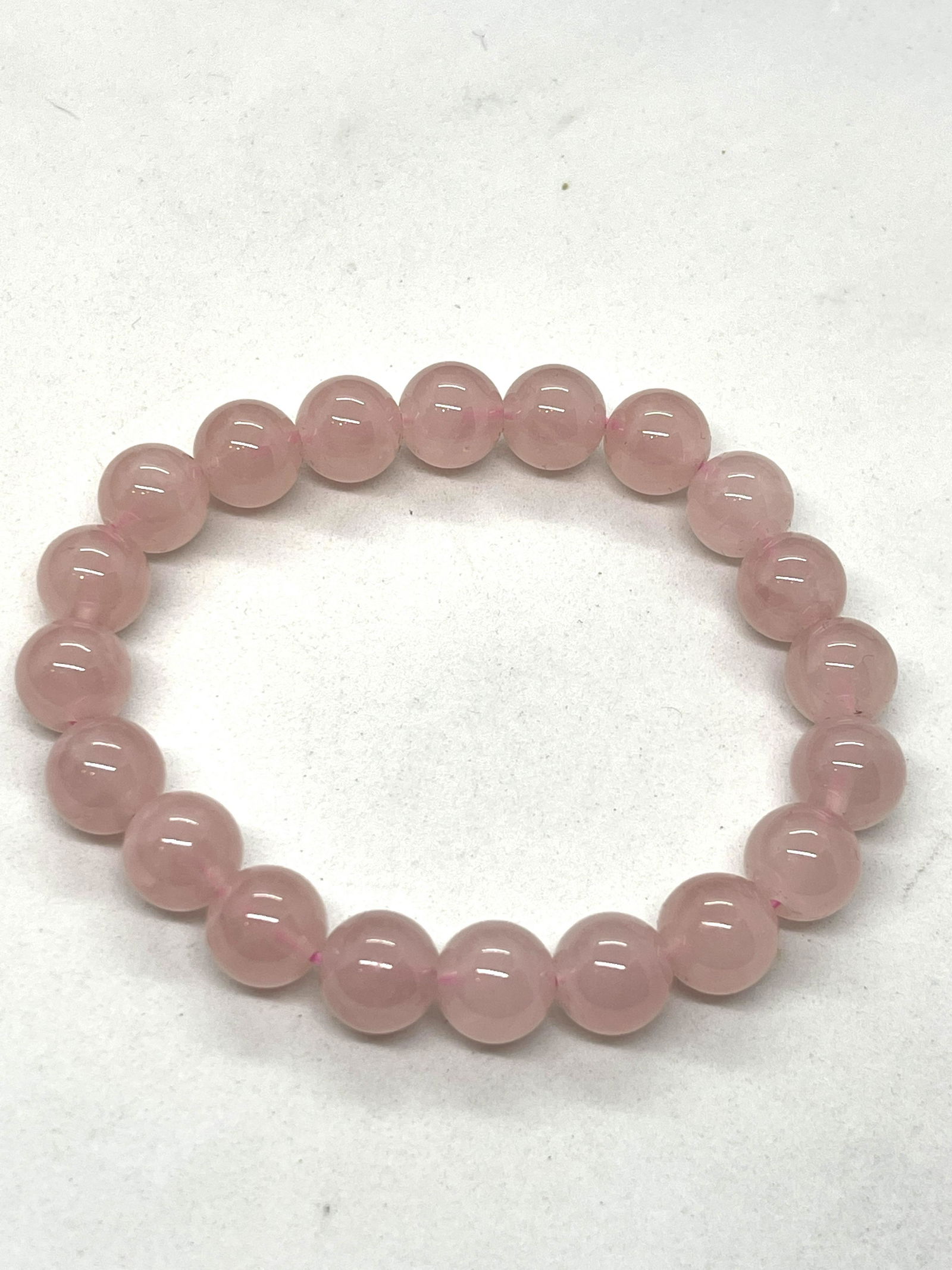 ESTATE PINK QUARTZ BEADED STRETCHABLE BRACELET (1 of 2)