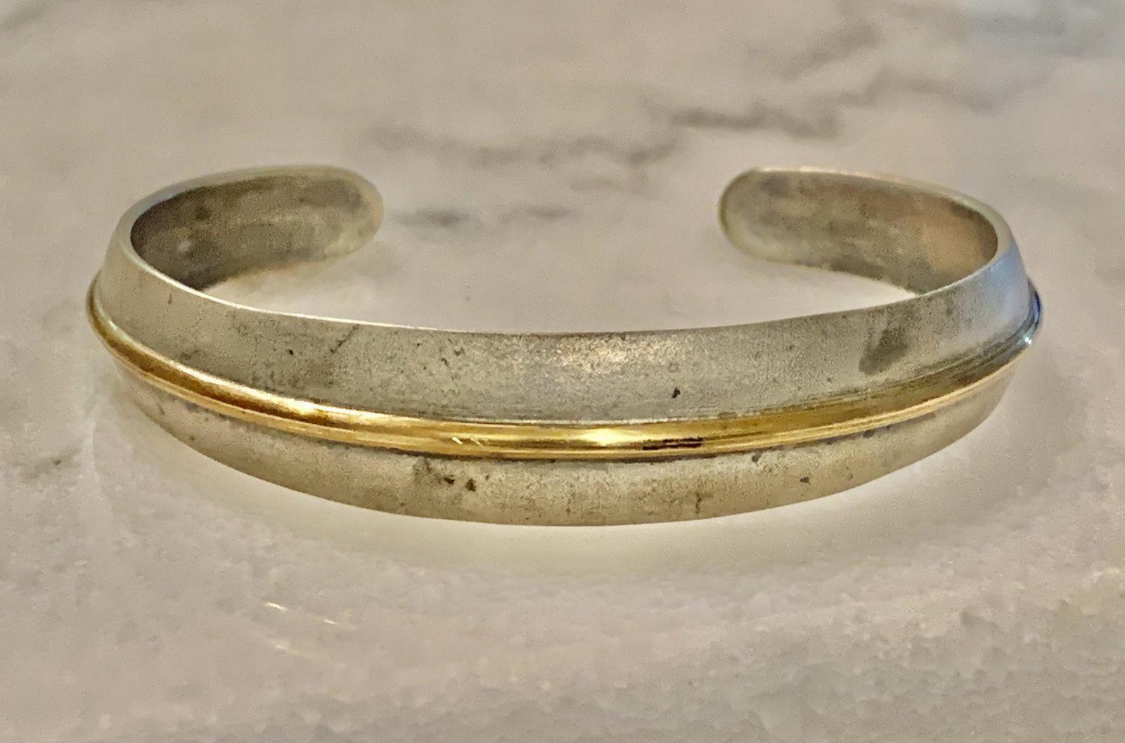 DESIGNER STELRING & GOLD FILLED BANGLE BRACELET (1 of 3)