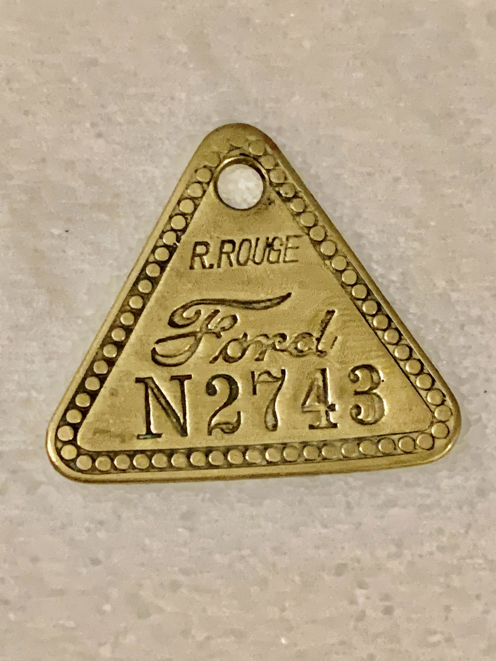 ANTIQUE FORD N2743 ID CAR TAG (1 of 3)