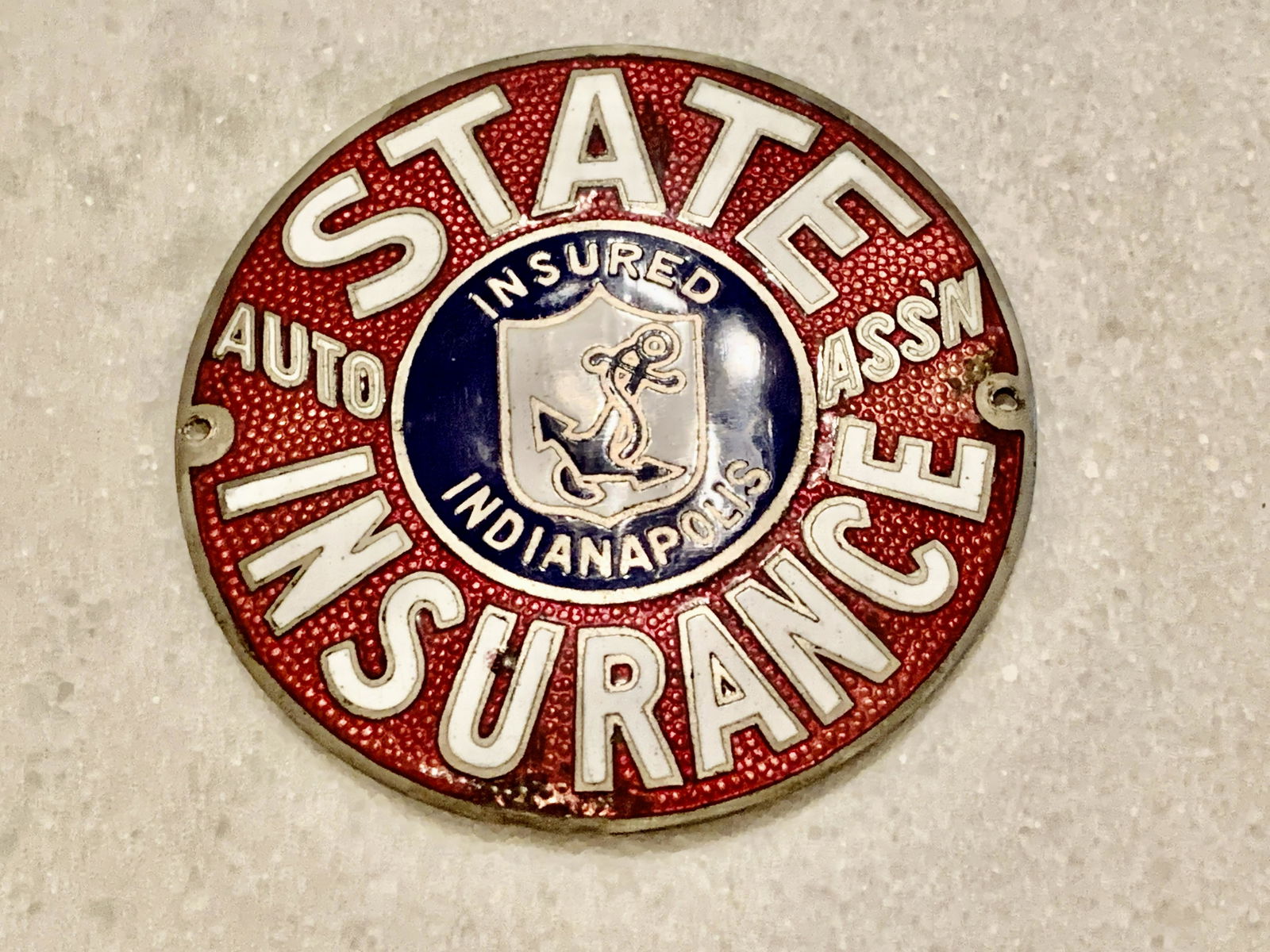 STATE INSURANCE AUTO ASS'N. LICENSE PLATE TOPPER (1 of 4)