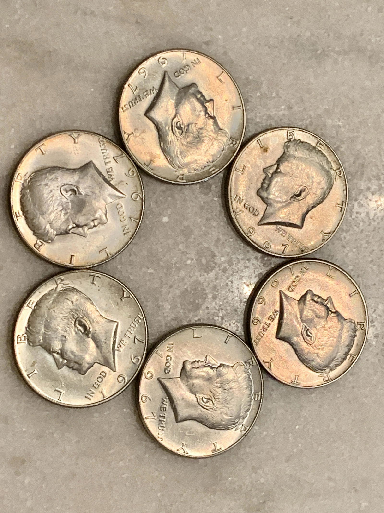 LOT OF (6) KENNEDY SILVER HALF DOLLARS (1 of 4)