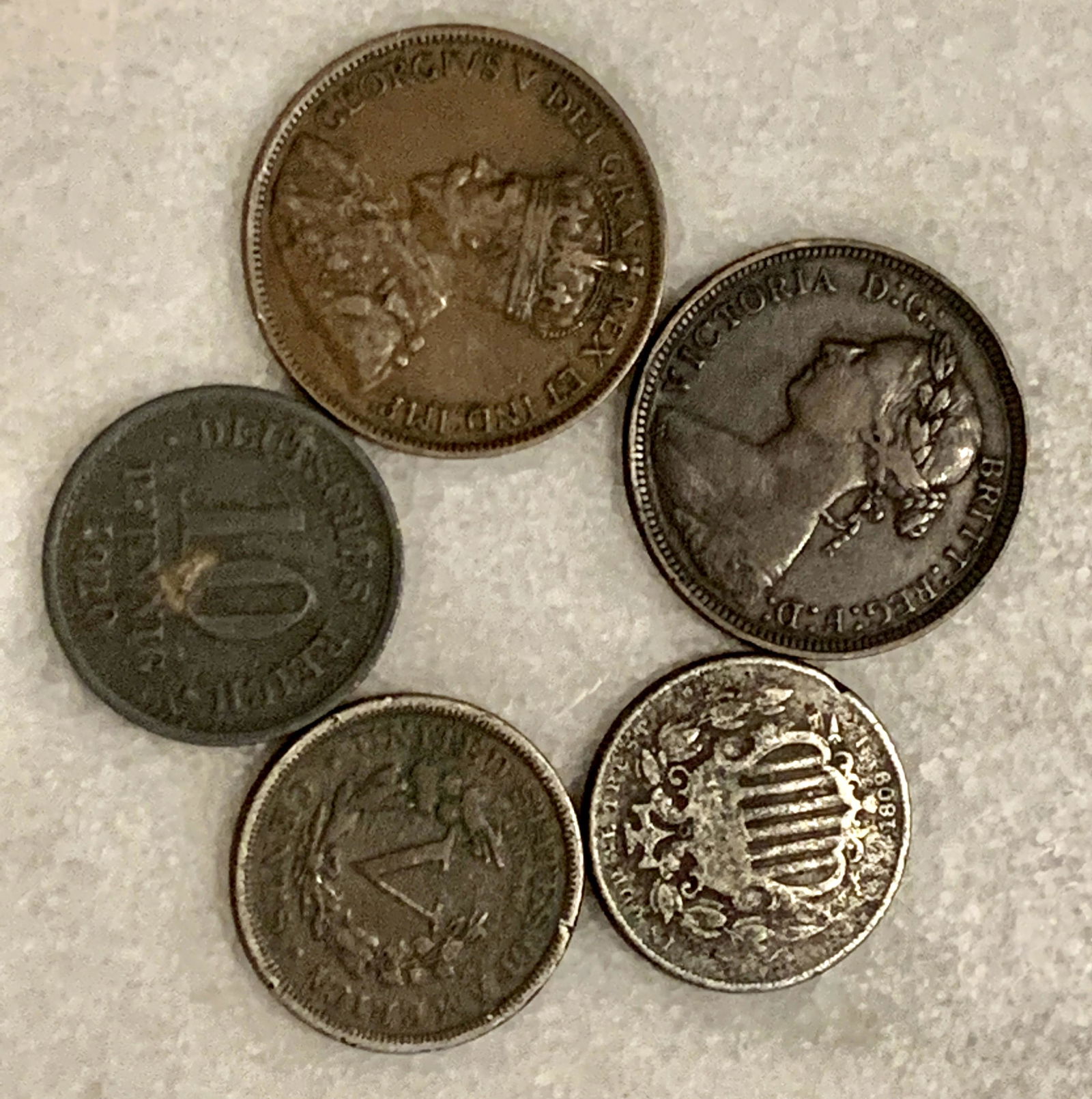 ANTIQUE COLLECTION LOT OF FOREIGN COINS CURRENCY (1 of 4)