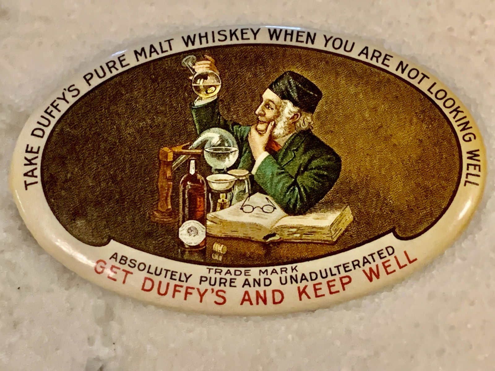 ANTIQUE DUFFY'S PURE MALT WHISKEY ADVERTISEMENT PLAQUE (1 of 2)