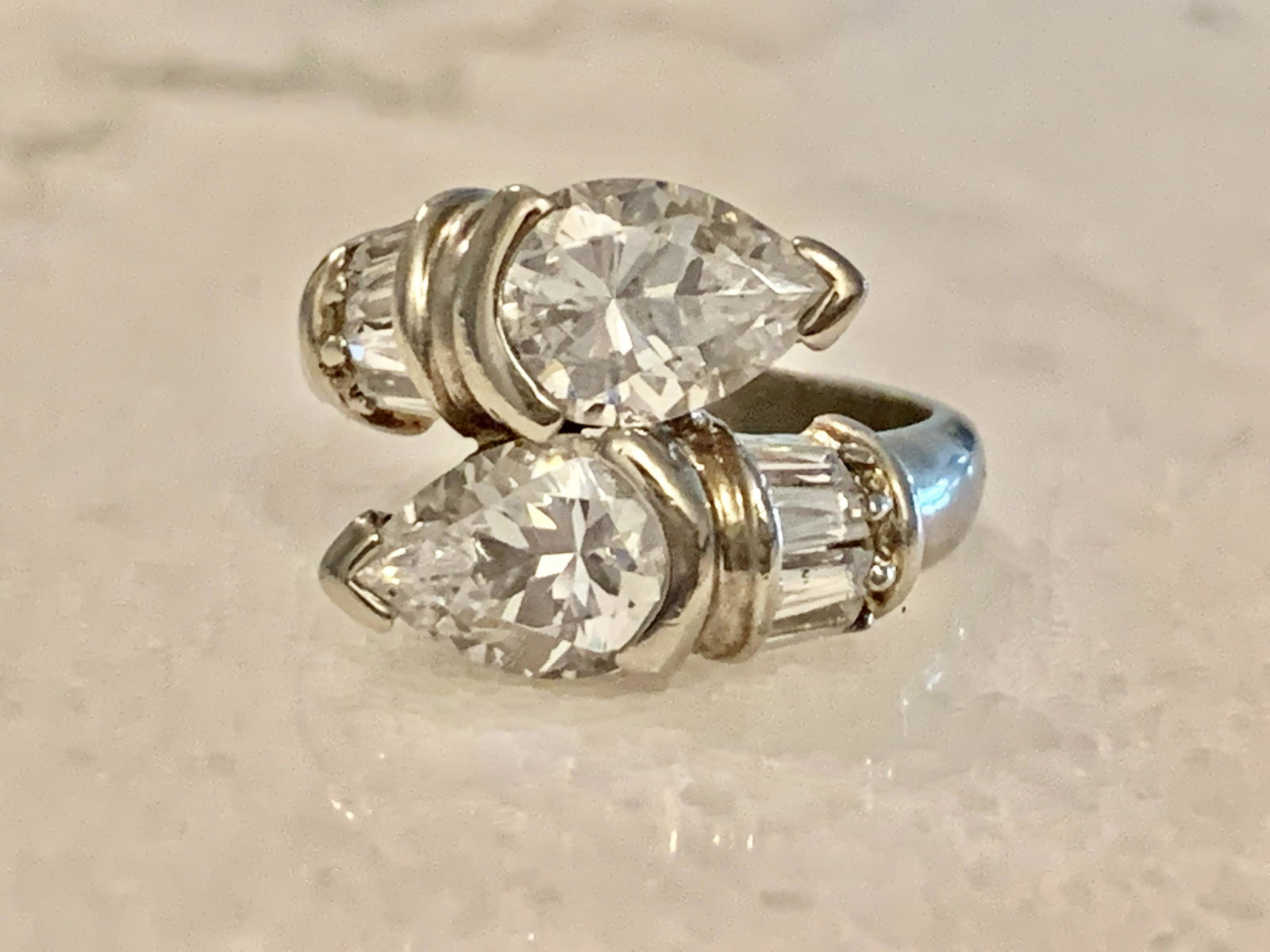 ESTATE STERLING SILVER BYPASS RING SS 7.5 (1 of 8)