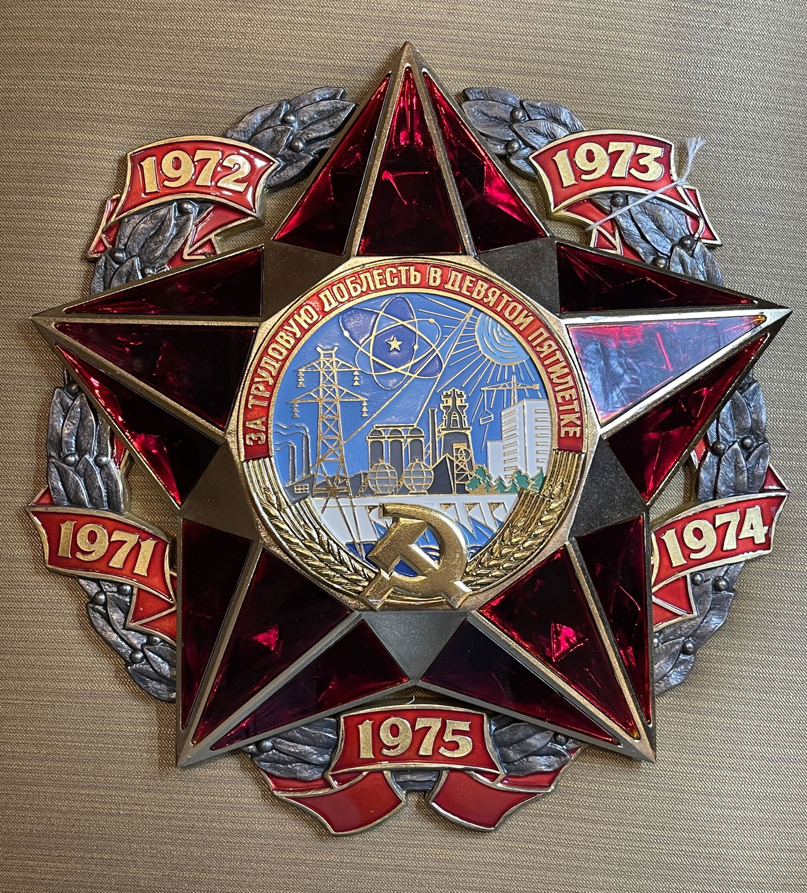 SOVIET RUSSIAN WALL PLAQUE ENERGY FOR 5 YR SERVICE (1 of 4)