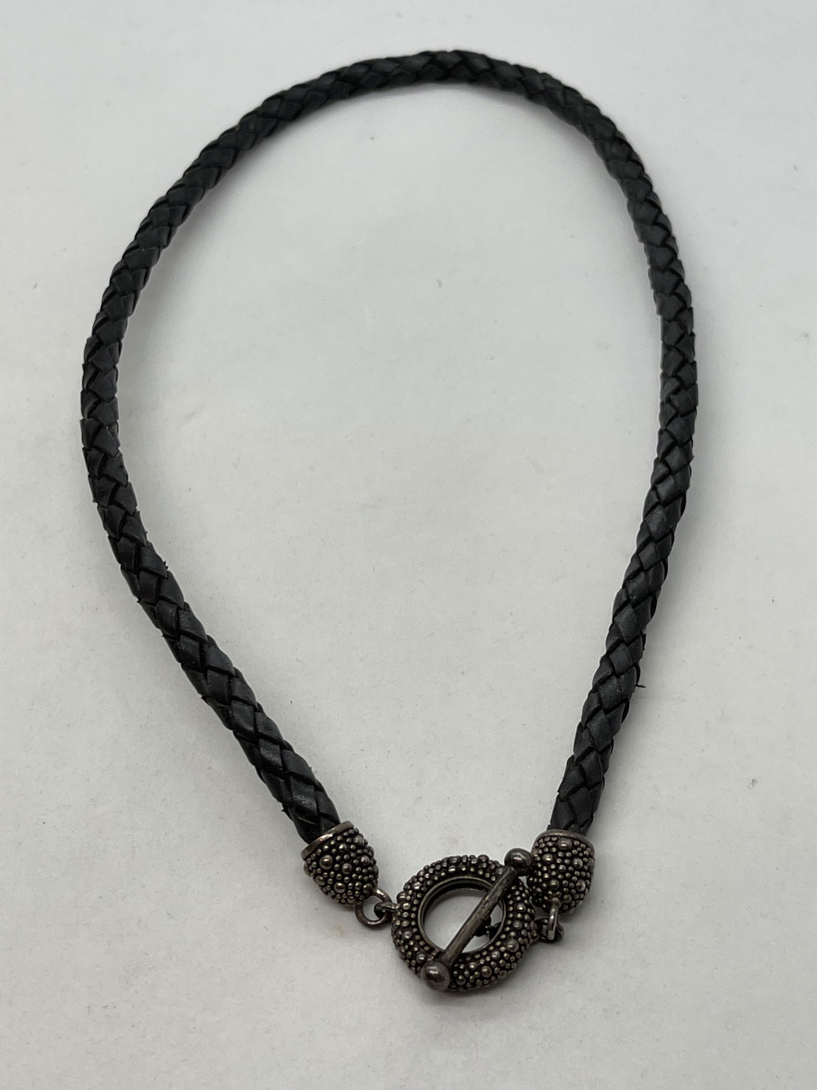 DAWKINS STARRY NIGHT STERLING SILVER BRAIDED LEATHER (1 of 4)
