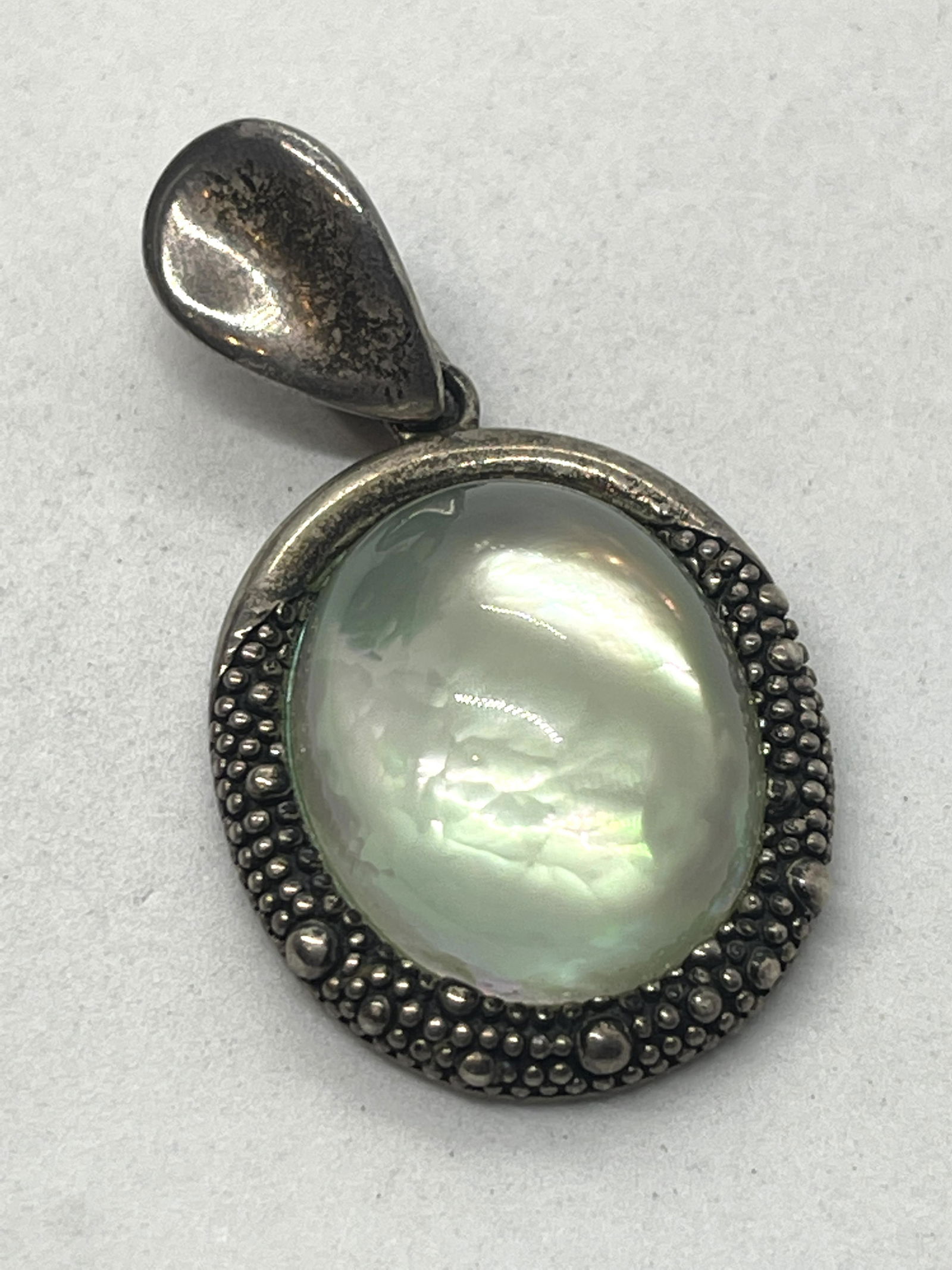 DAWKINS STARRY NIGHT STERLING 10 CT ABALONE DOUBLET (1 of 3)