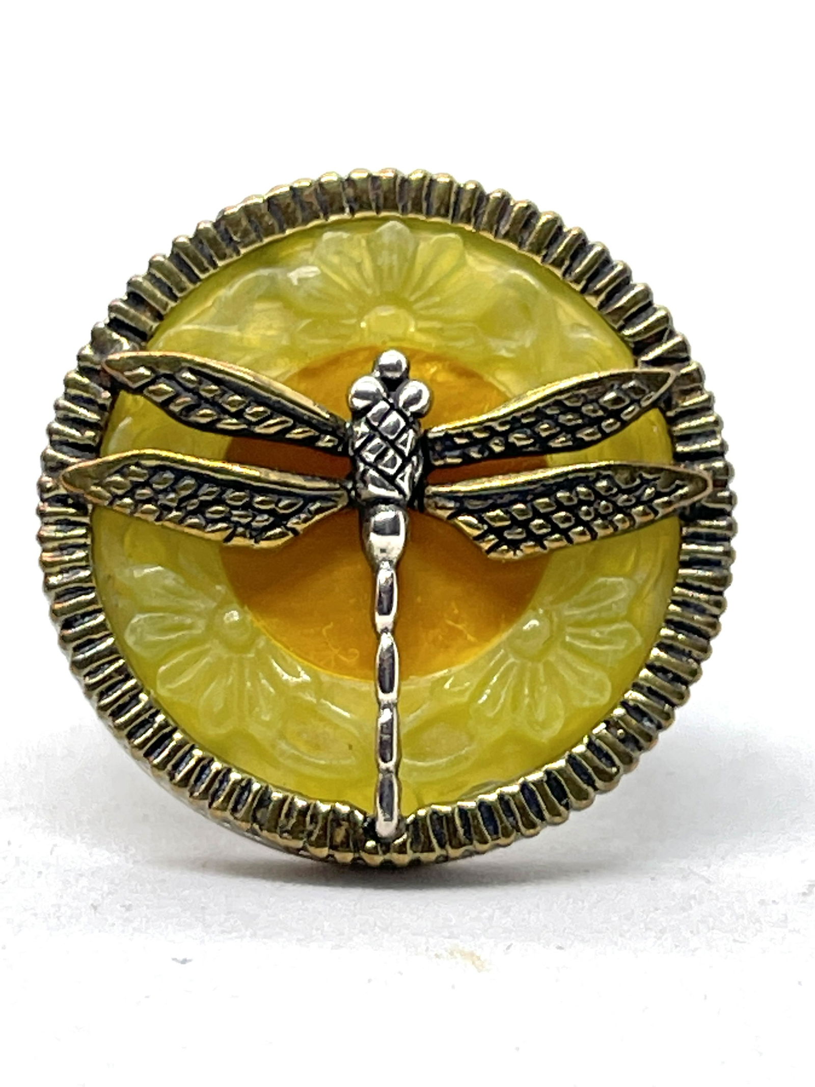 MARGARET THURMAN DRAGONFLY STERLING & JADE RING (1 of 5)