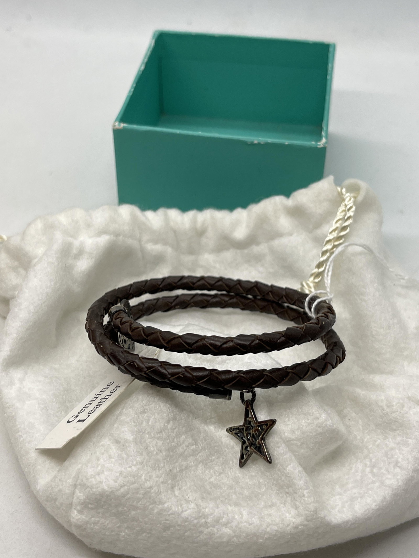 CAROLYN POLLACK STERLING SILVER BRAIDED LEATHER (1 of 3)