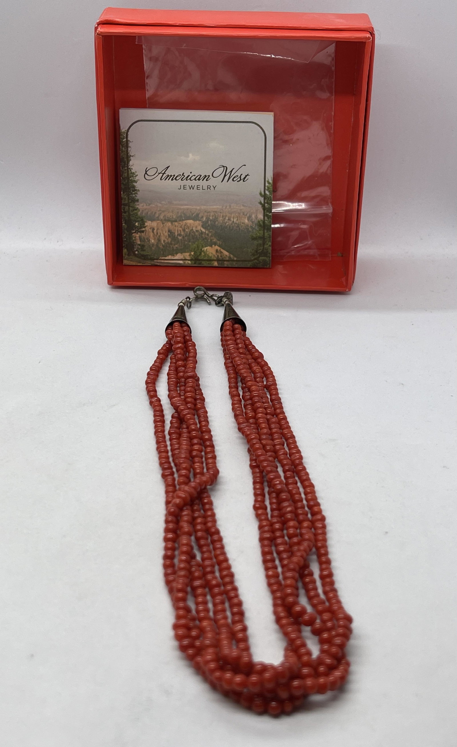 CAROLYN POLLACK QUOC CORAL BEAD AND STERLING NECKLACE (1 of 4)