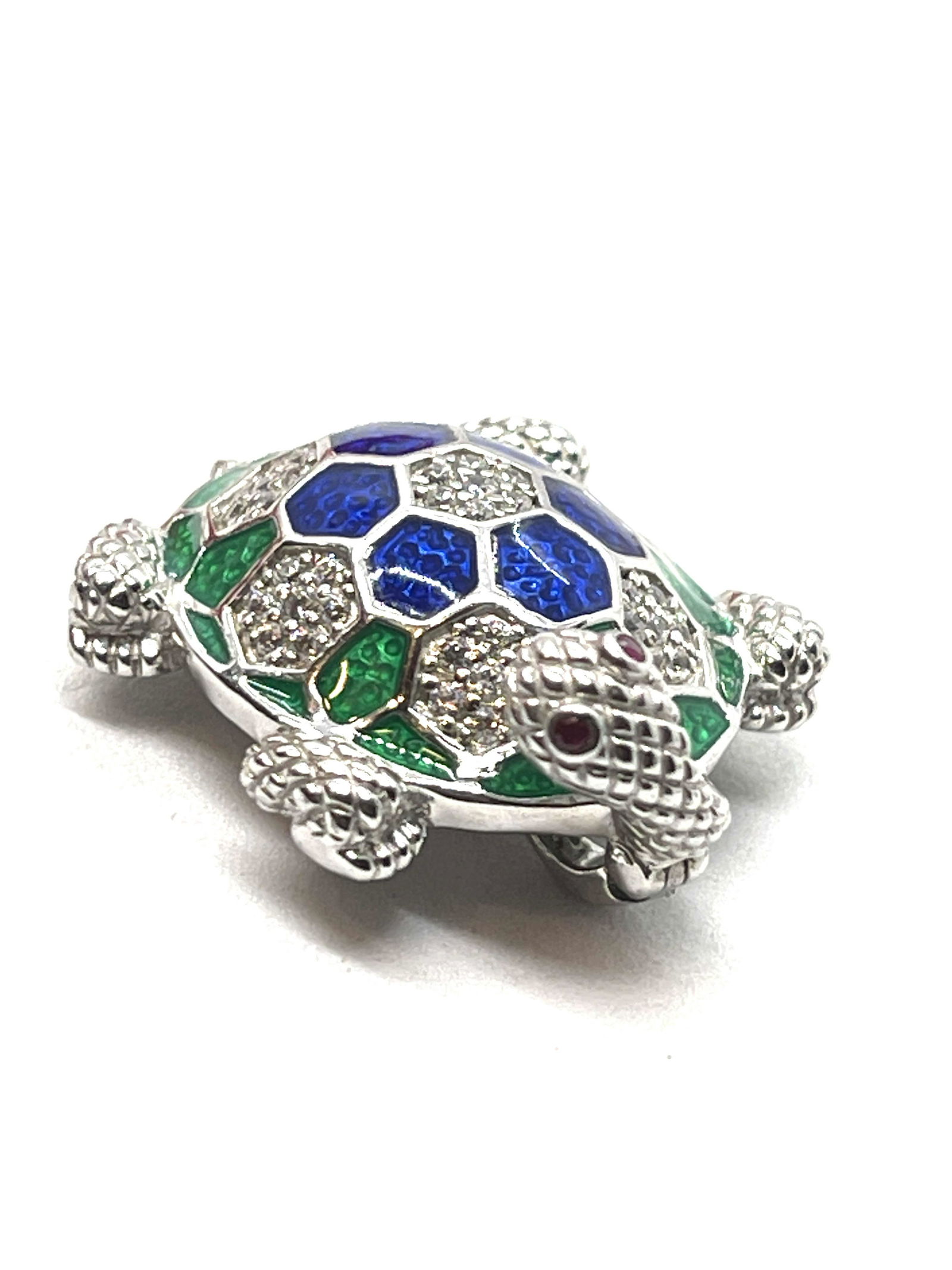 DESIGNER HIDALGO STERLING SILVER ENAMEL TURTLE PENDANT (1 of 4)