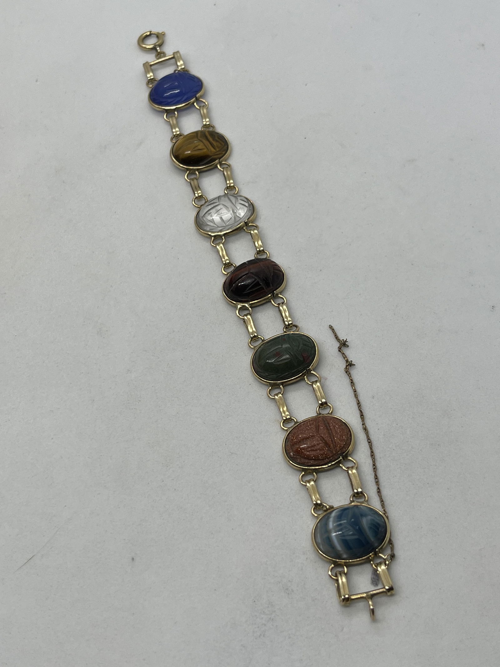 ANTIQUE GOLD FILLED SCARAB BRACELET (1 of 4)