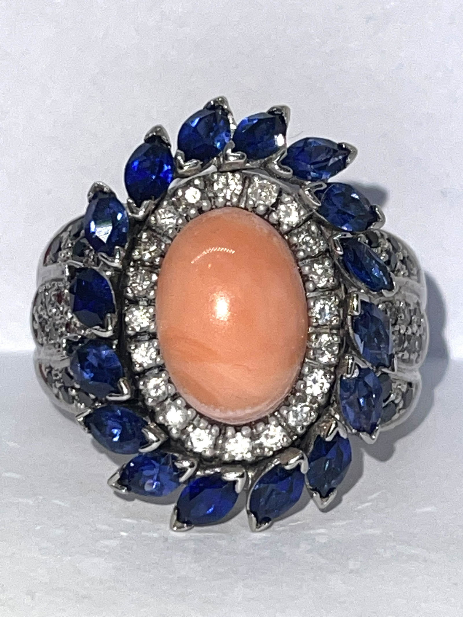 14K GOLD MULTI-STONE LADIES COCKTAIL RING SZ 10 (1 of 4)